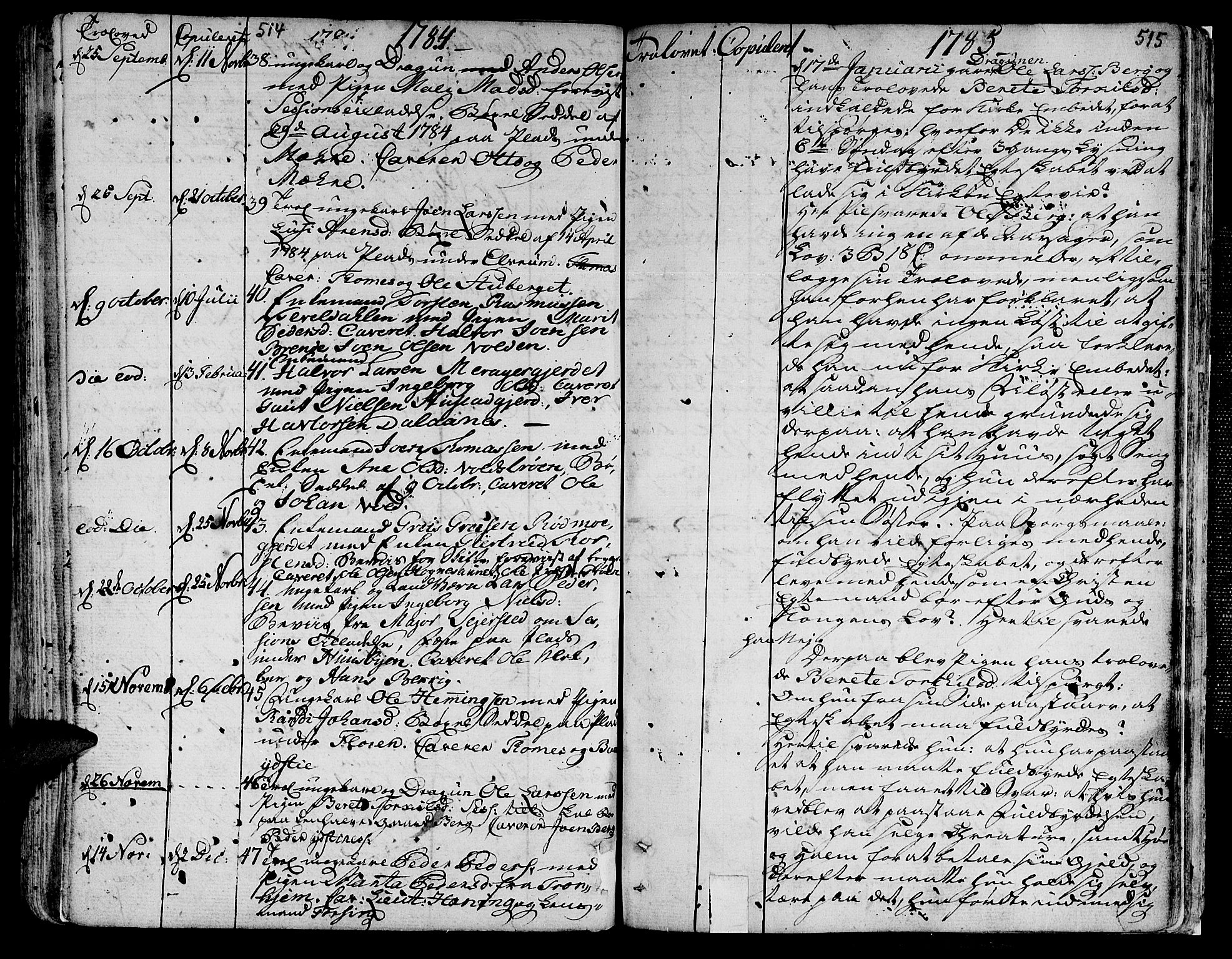 Ministerialprotokoller, klokkerbøker og fødselsregistre - Nord-Trøndelag, SAT/A-1458/709/L0059: Parish register (official) no. 709A06, 1781-1797, p. 514-515