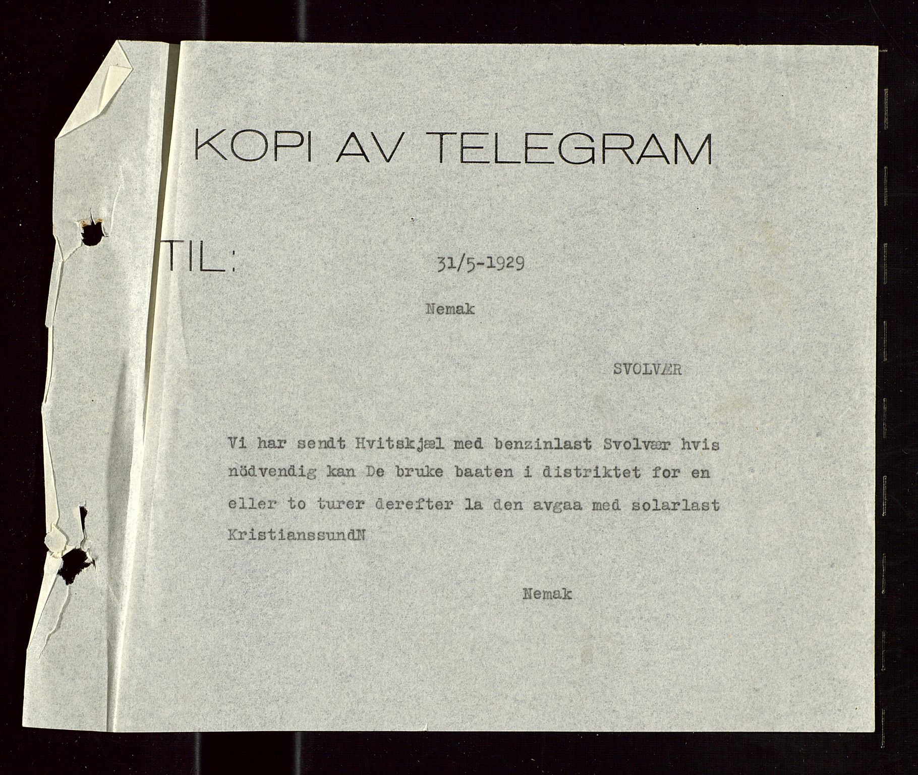 Pa 1521 - A/S Norske Shell, AV/SAST-A-101915/E/Ea/Eaa/L0018: Sjefskorrespondanse, 1929, p. 3