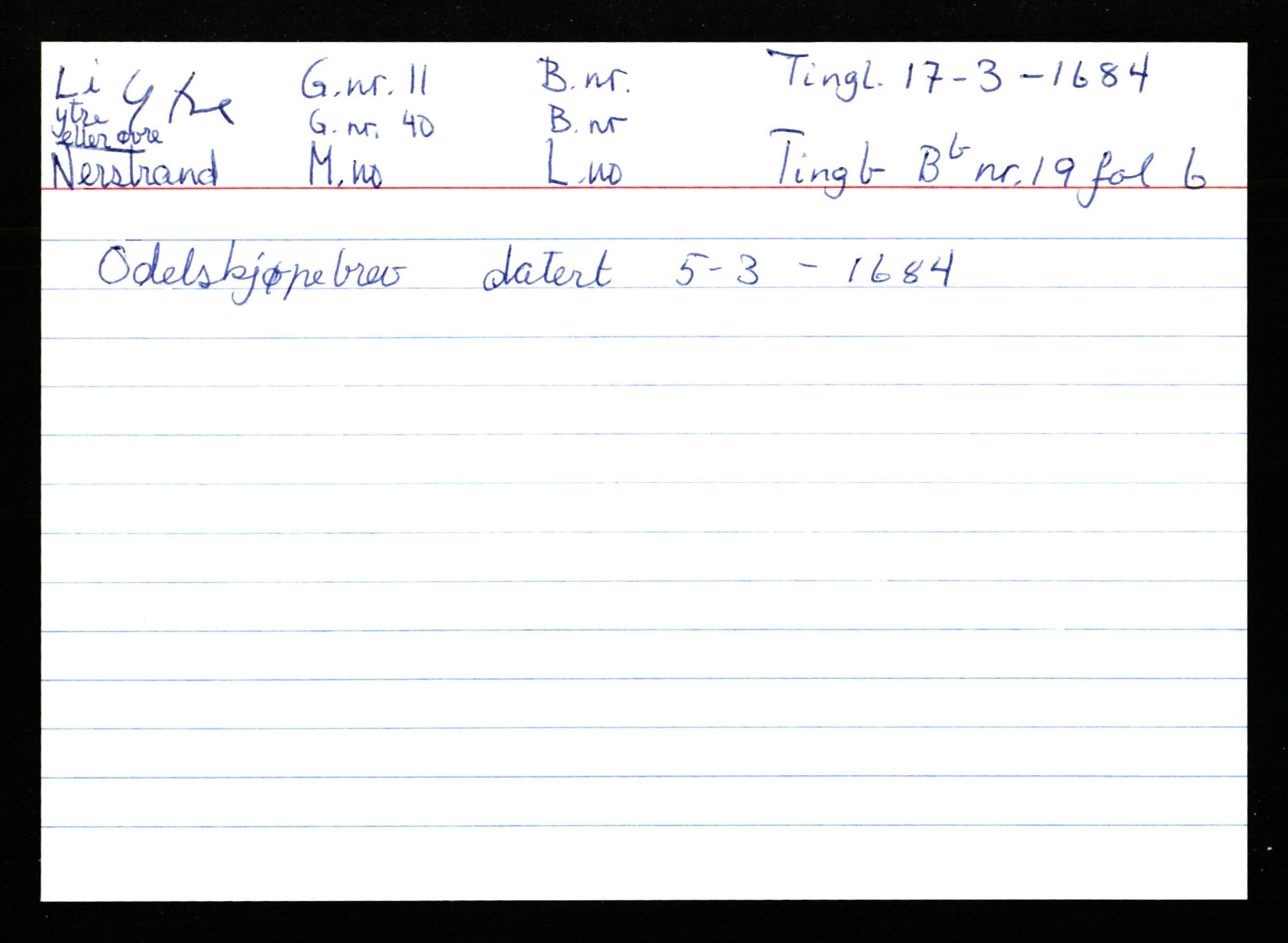 Statsarkivet i Stavanger, AV/SAST-A-101971/03/Y/Ym/L0035: Åstedskort sortert etter gårdsnavn: Leiranger - Lindanger, 1600-1950, p. 267