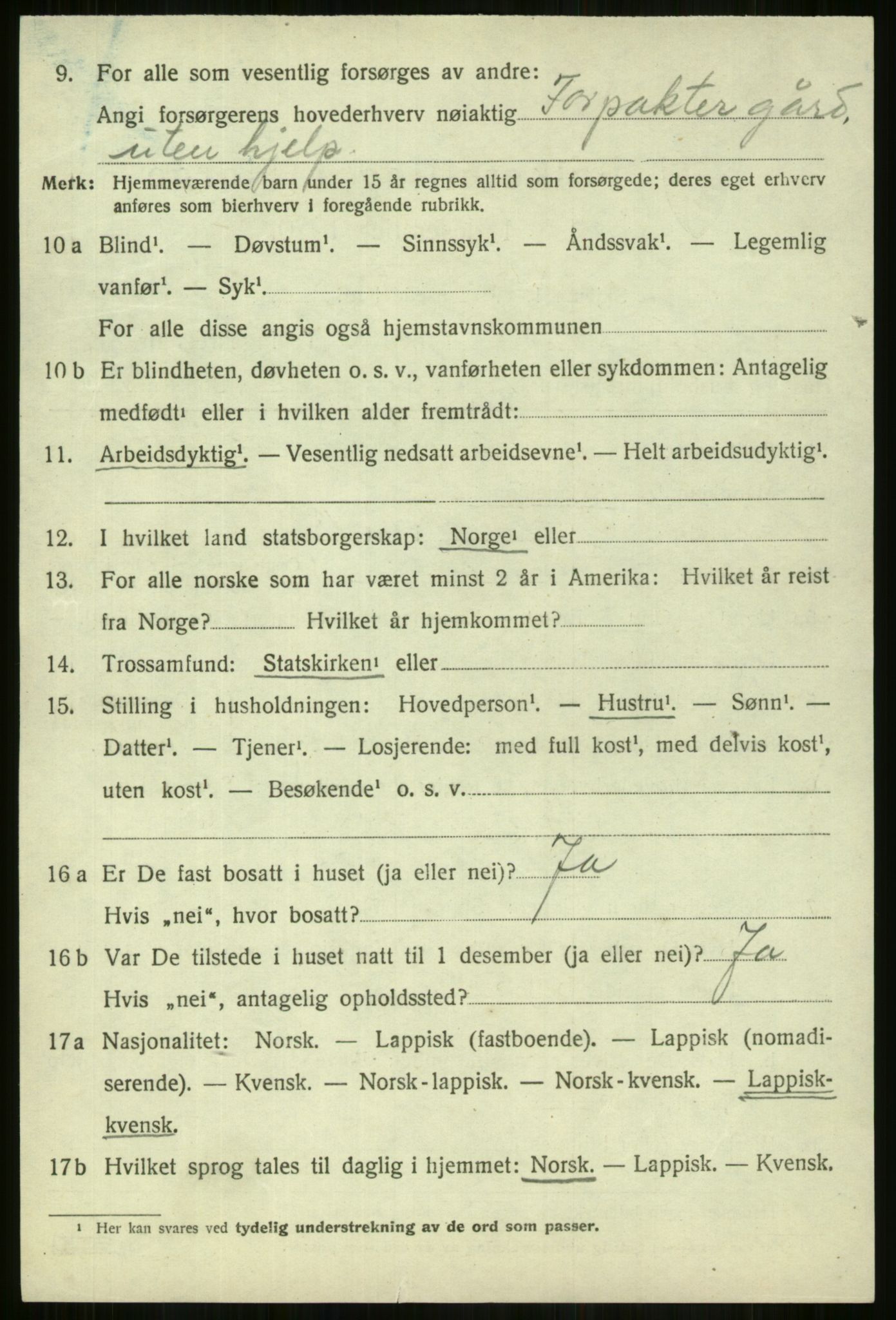 SATØ, 1920 census for Lyngen, 1920, p. 8348