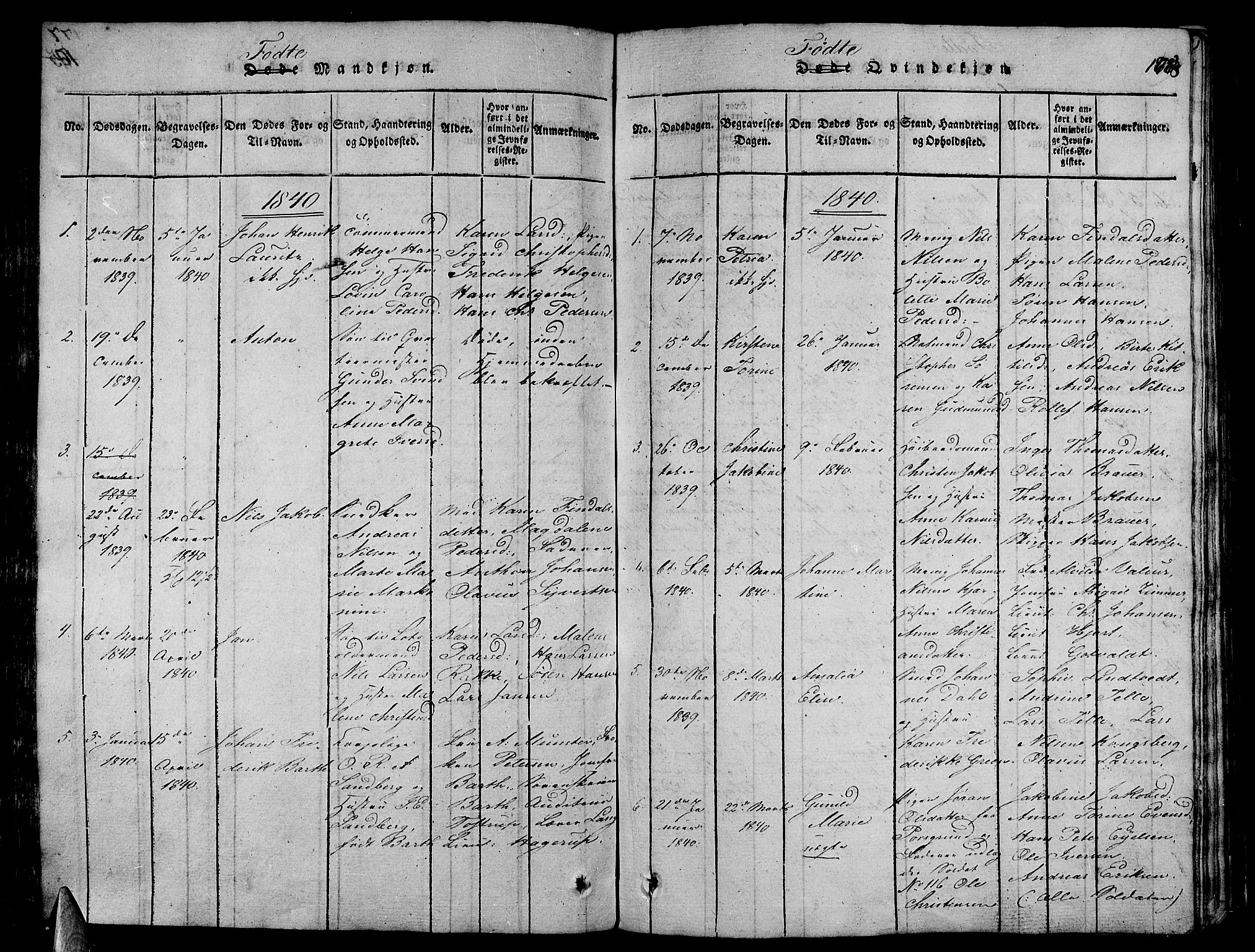 Stavern kirkebøker, AV/SAKO-A-318/G/Ga/L0001: Parish register (copy) no. 1, 1817-1841, p. 178