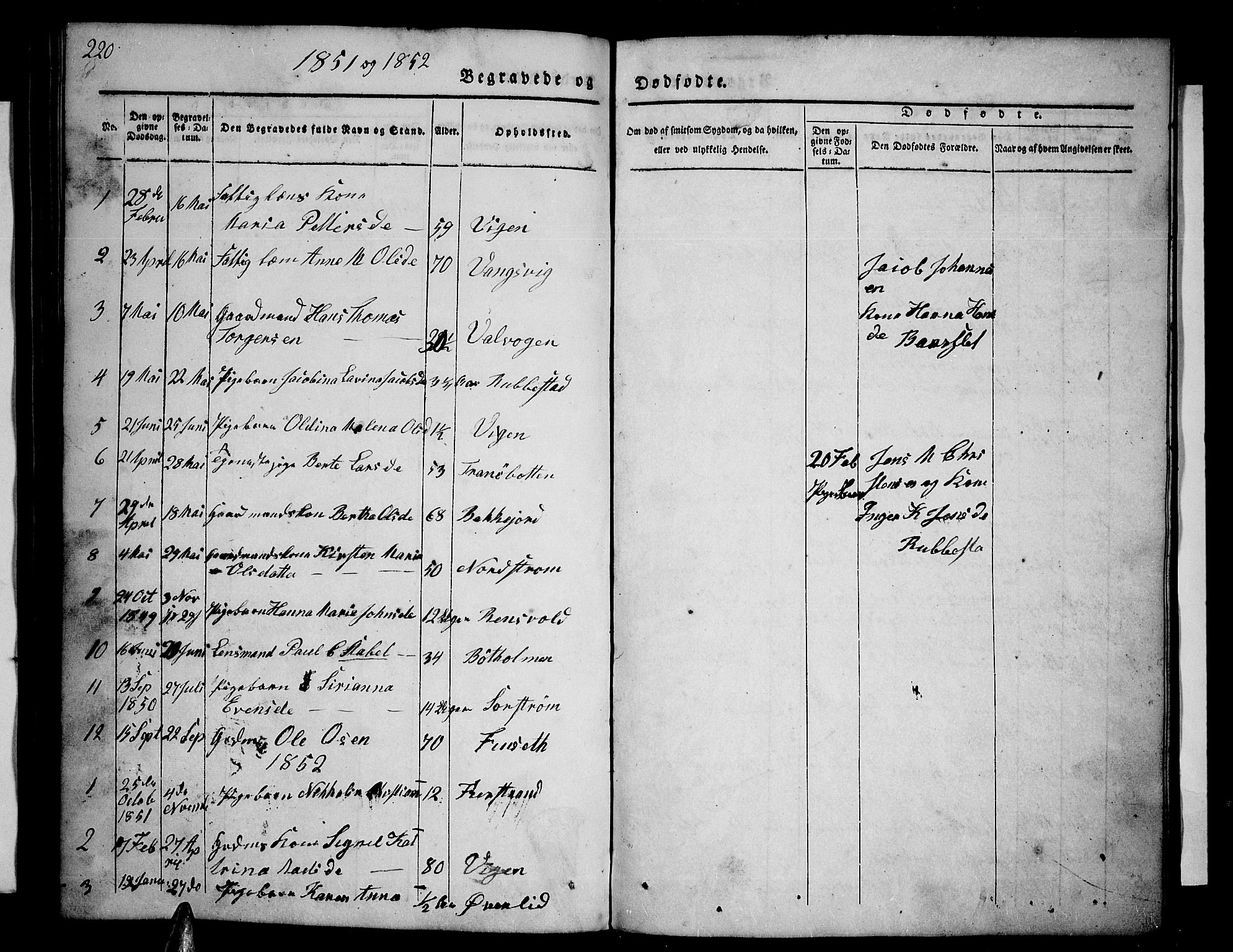 Tranøy sokneprestkontor, SATØ/S-1313/I/Ia/Iab/L0001klokker: Parish register (copy) no. 1, 1835-1853, p. 220