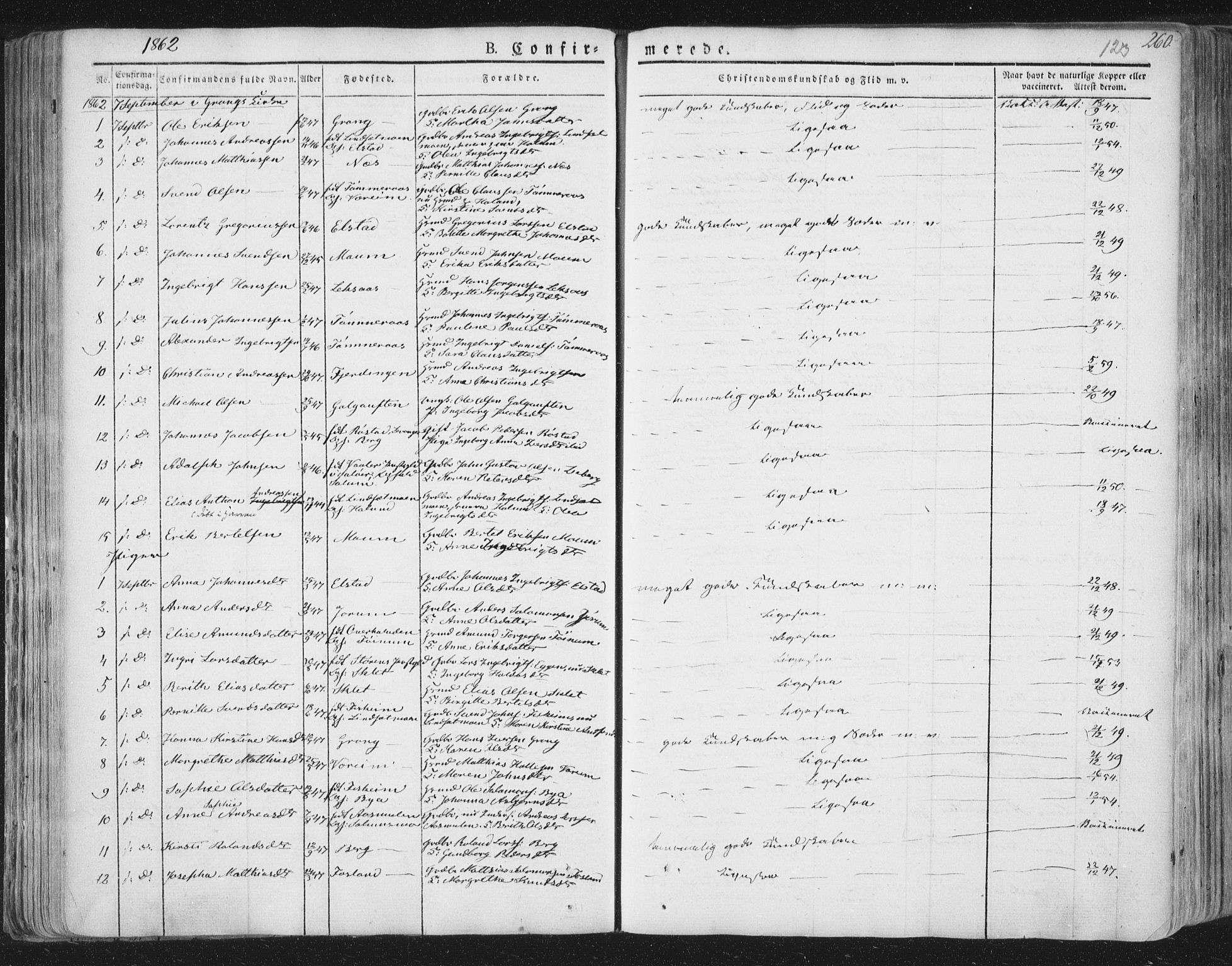 Ministerialprotokoller, klokkerbøker og fødselsregistre - Nord-Trøndelag, SAT/A-1458/758/L0513: Parish register (official) no. 758A02 /1, 1839-1868, p. 123