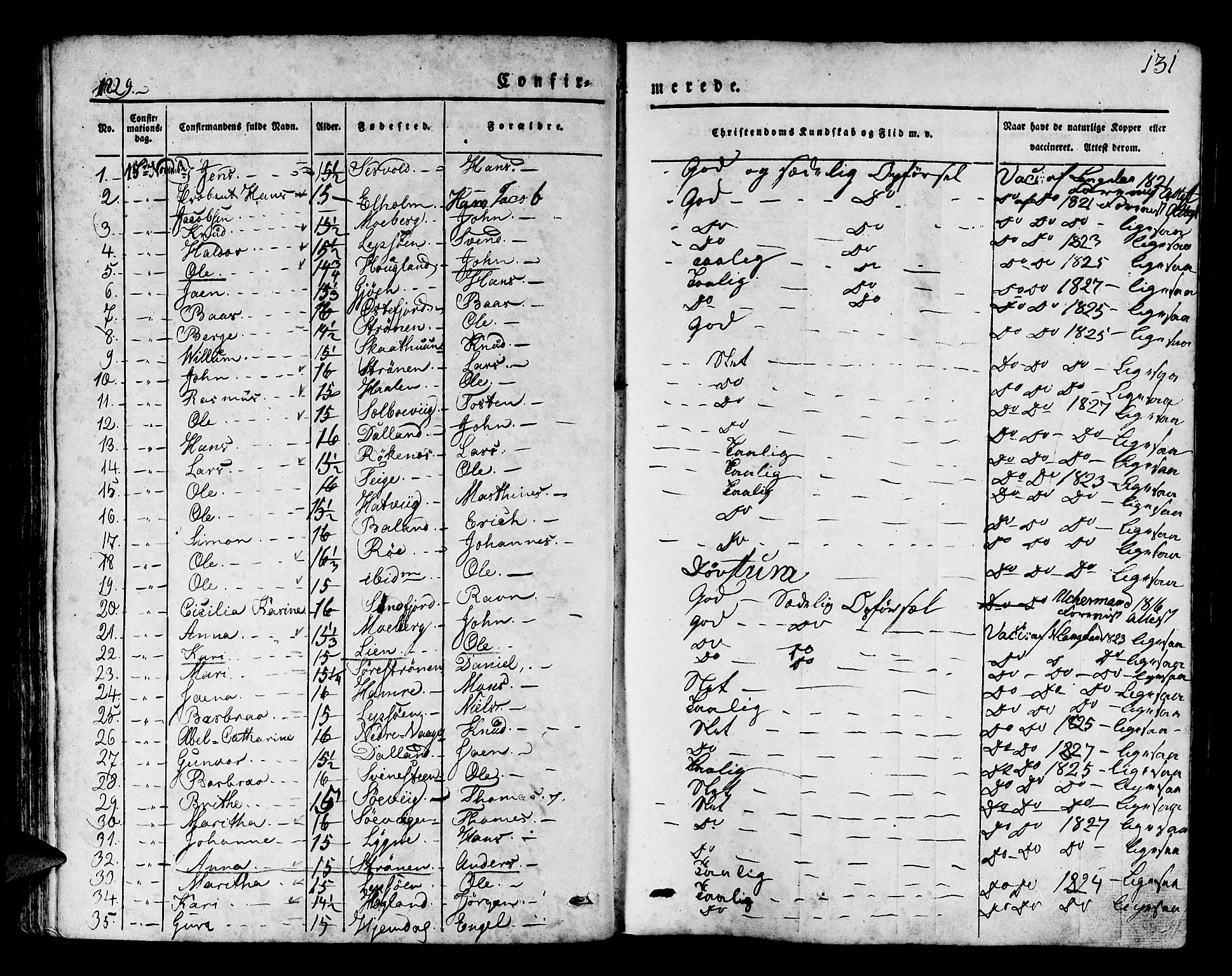 Os sokneprestembete, AV/SAB-A-99929: Parish register (official) no. A 14, 1826-1839, p. 131