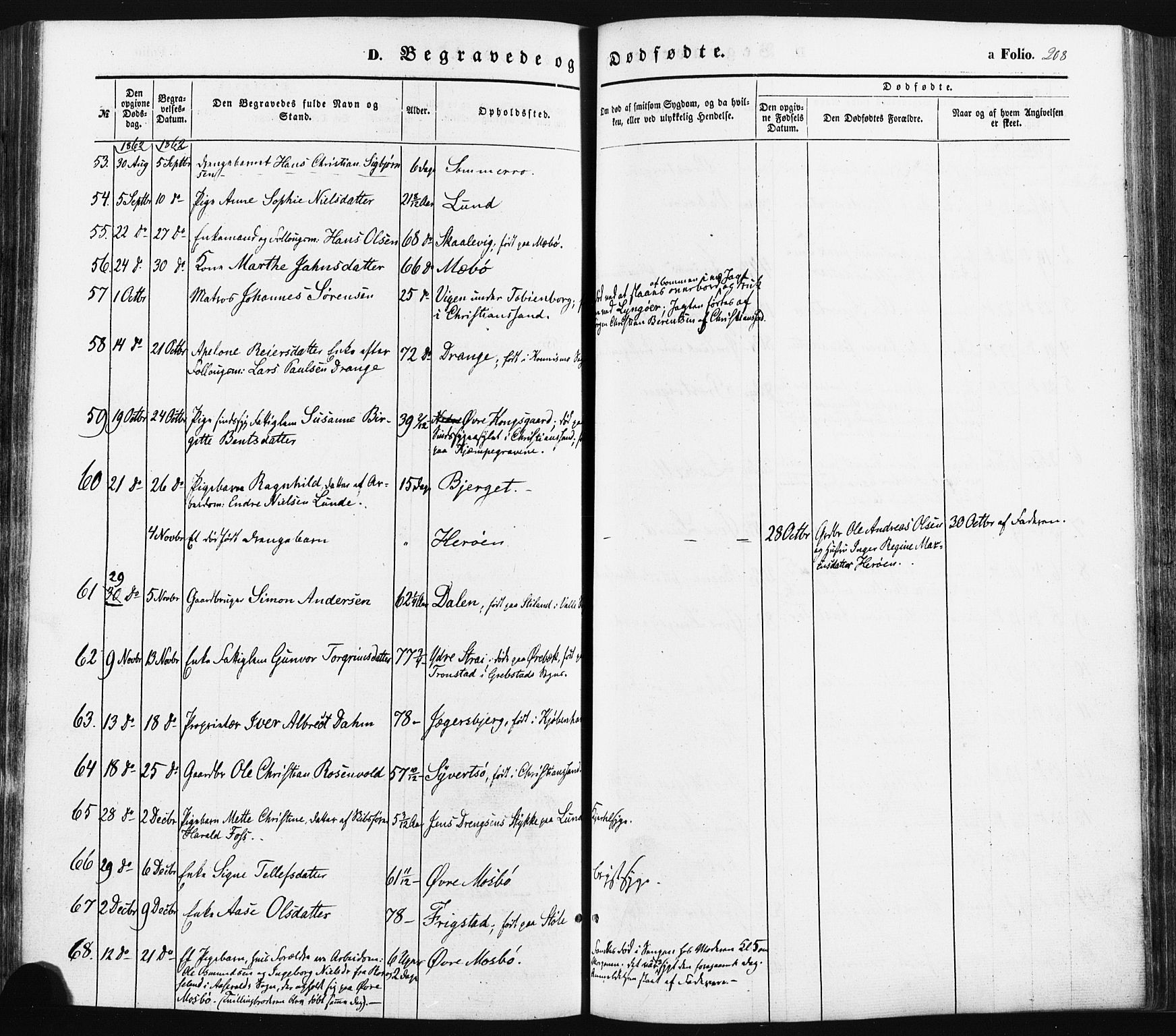 Oddernes sokneprestkontor, AV/SAK-1111-0033/F/Fa/Faa/L0007: Parish register (official) no. A 7, 1851-1863, p. 208