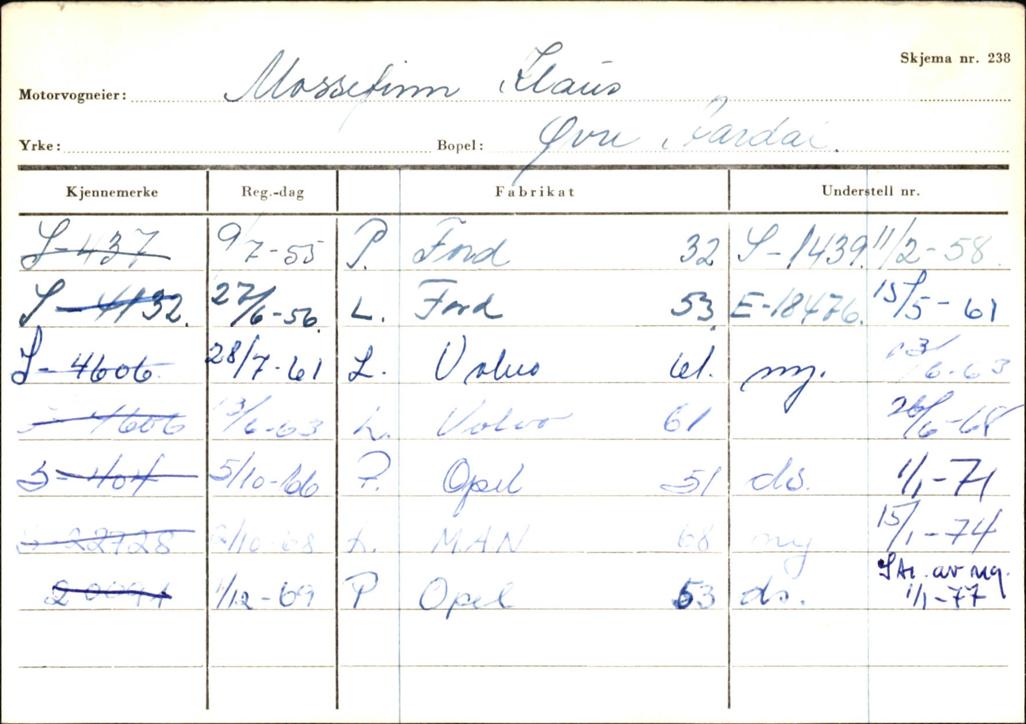 Statens vegvesen, Sogn og Fjordane vegkontor, AV/SAB-A-5301/4/F/L0145: Registerkort Vågsøy S-Å. Årdal I-P, 1945-1975, p. 1850