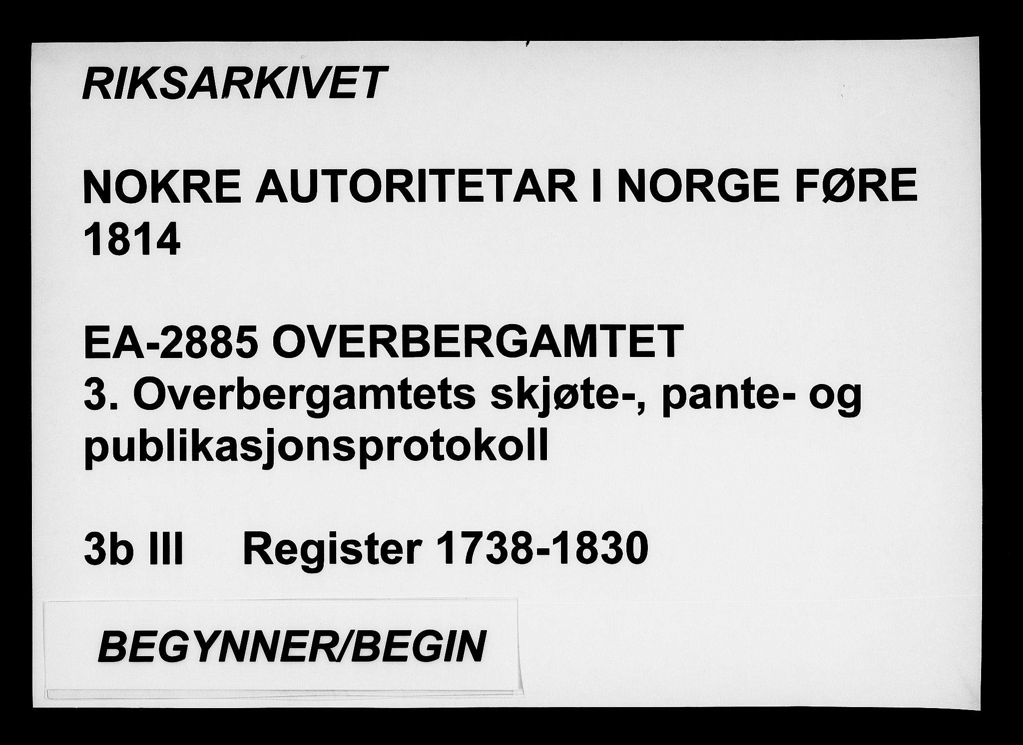 Overbergamtet 1621-1830, SAKO/EA-2885/K/Kd/L0003: Mortgage register no. 3b III, 1738-1830
