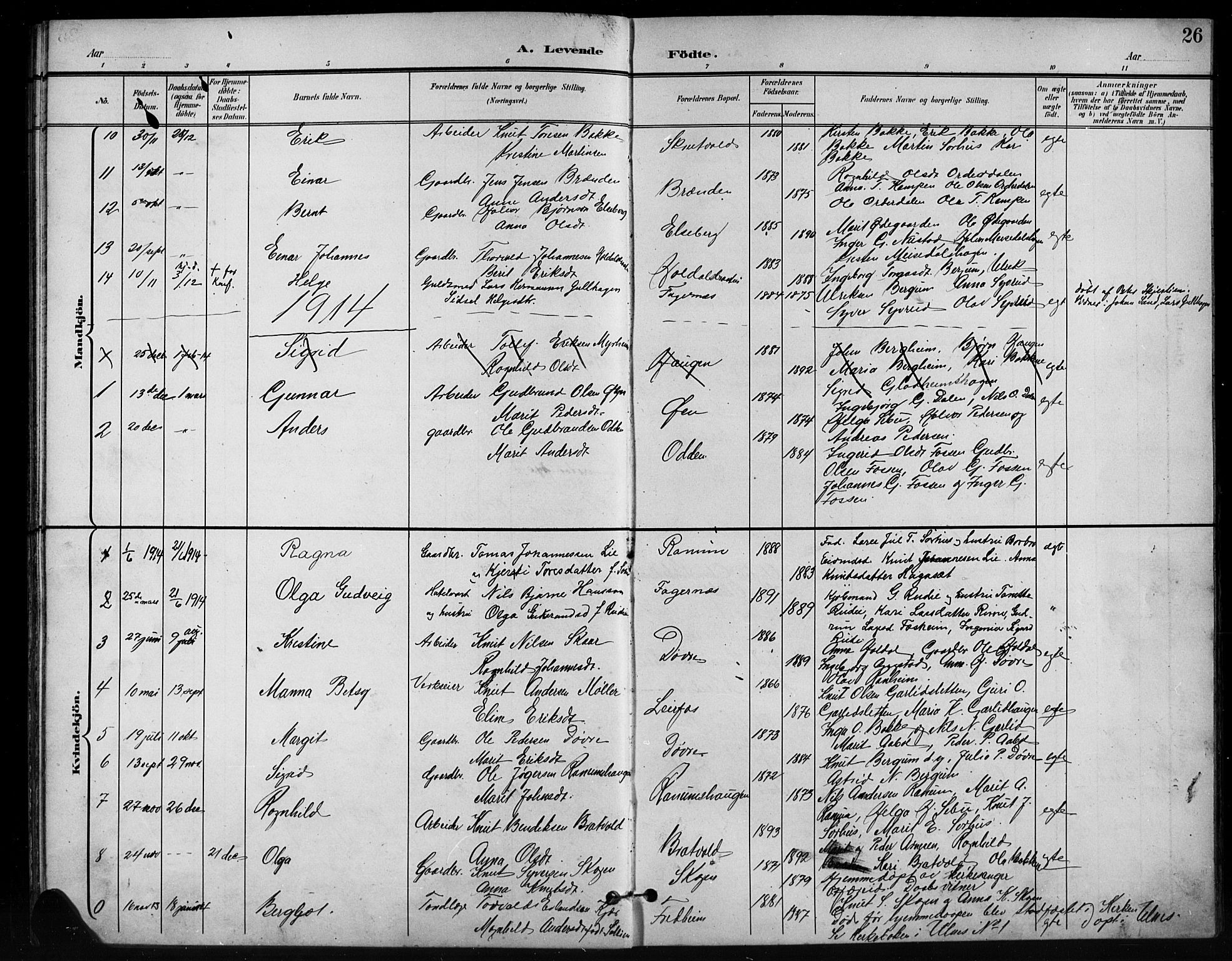 Nord-Aurdal prestekontor, SAH/PREST-132/H/Ha/Hab/L0011: Parish register (copy) no. 11, 1897-1918, p. 26