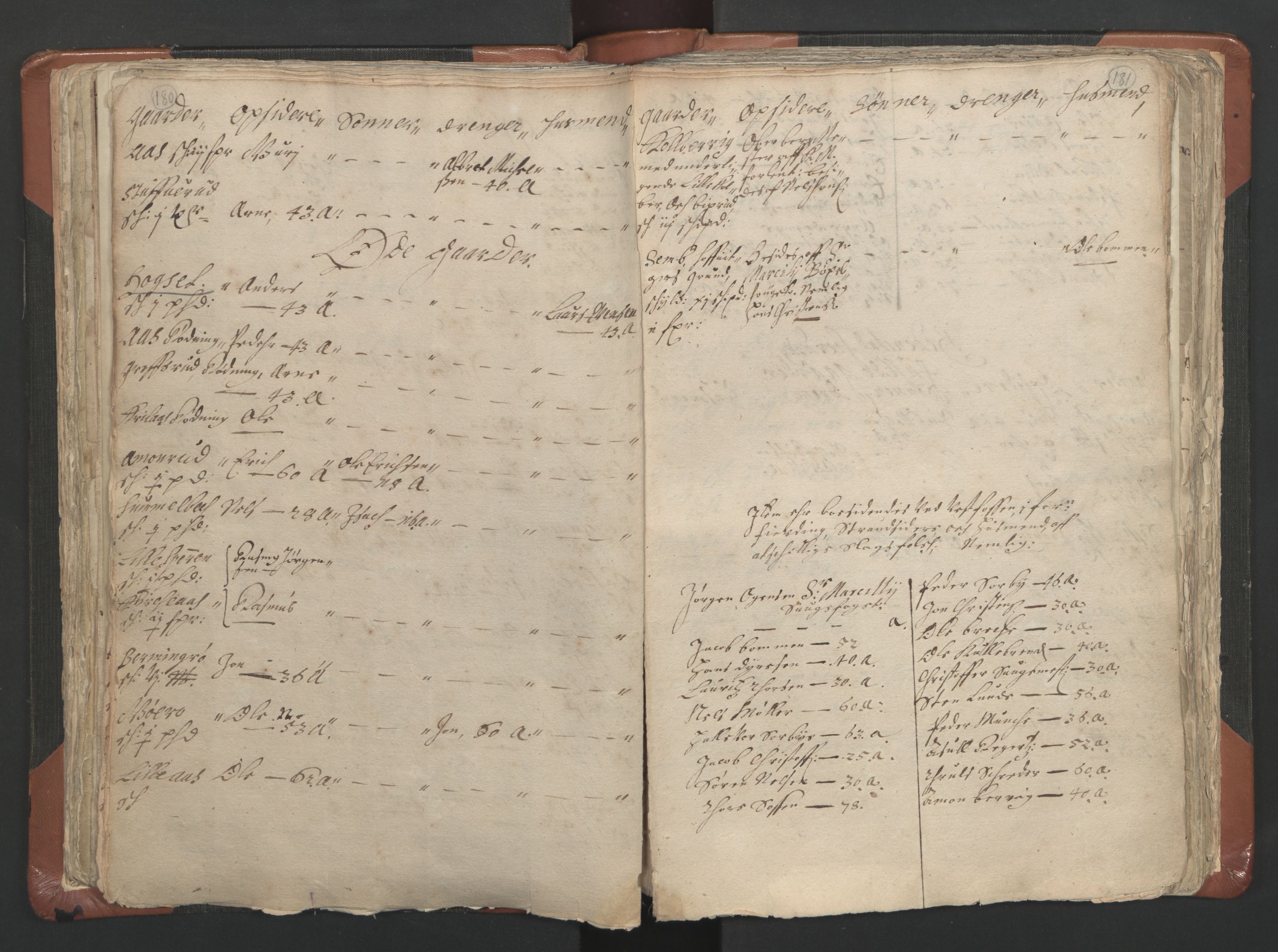 RA, Vicar's Census 1664-1666, no. 9: Bragernes deanery, 1664-1666, p. 180-181