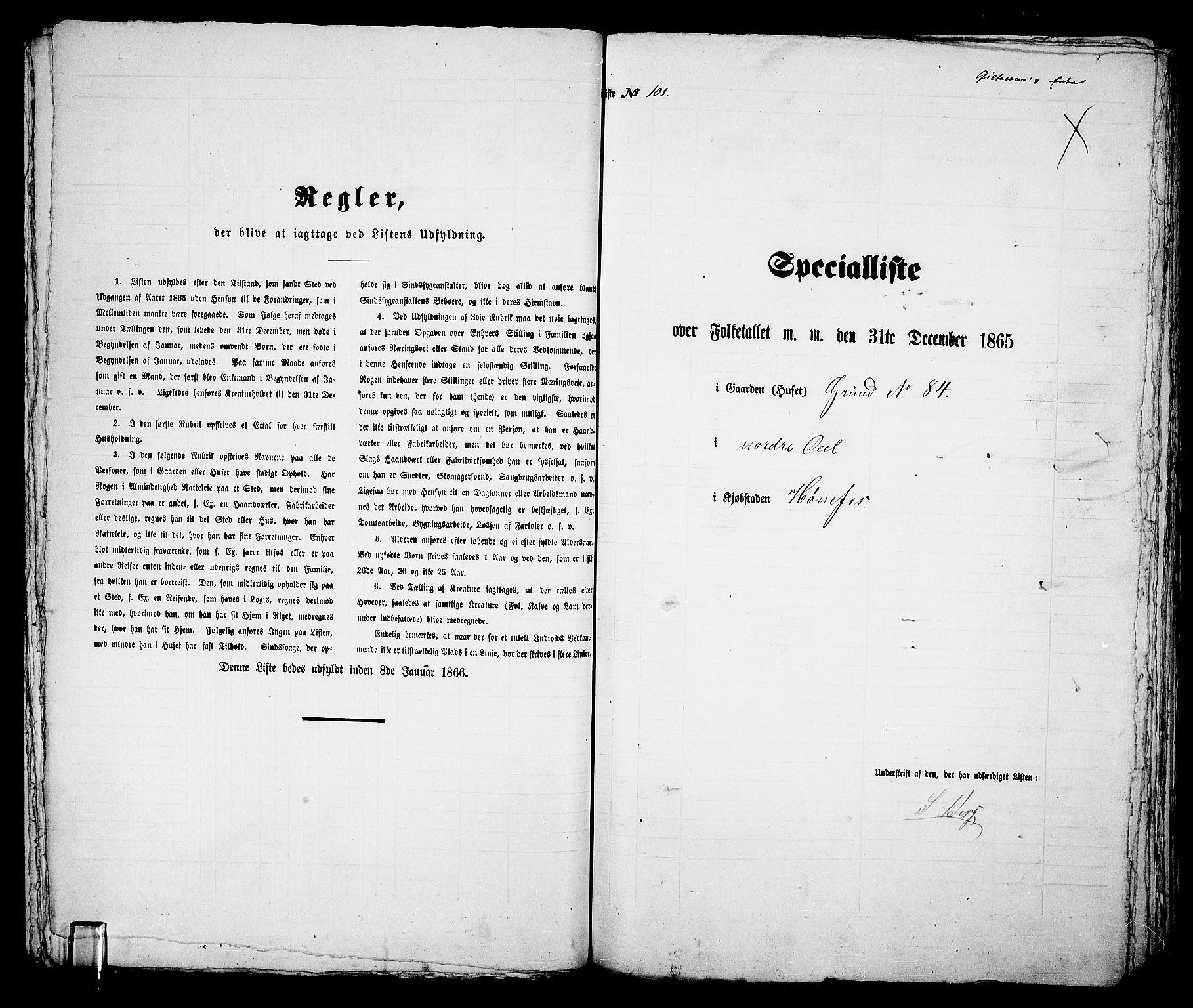 RA, 1865 census for Norderhov/Hønefoss, 1865, p. 197