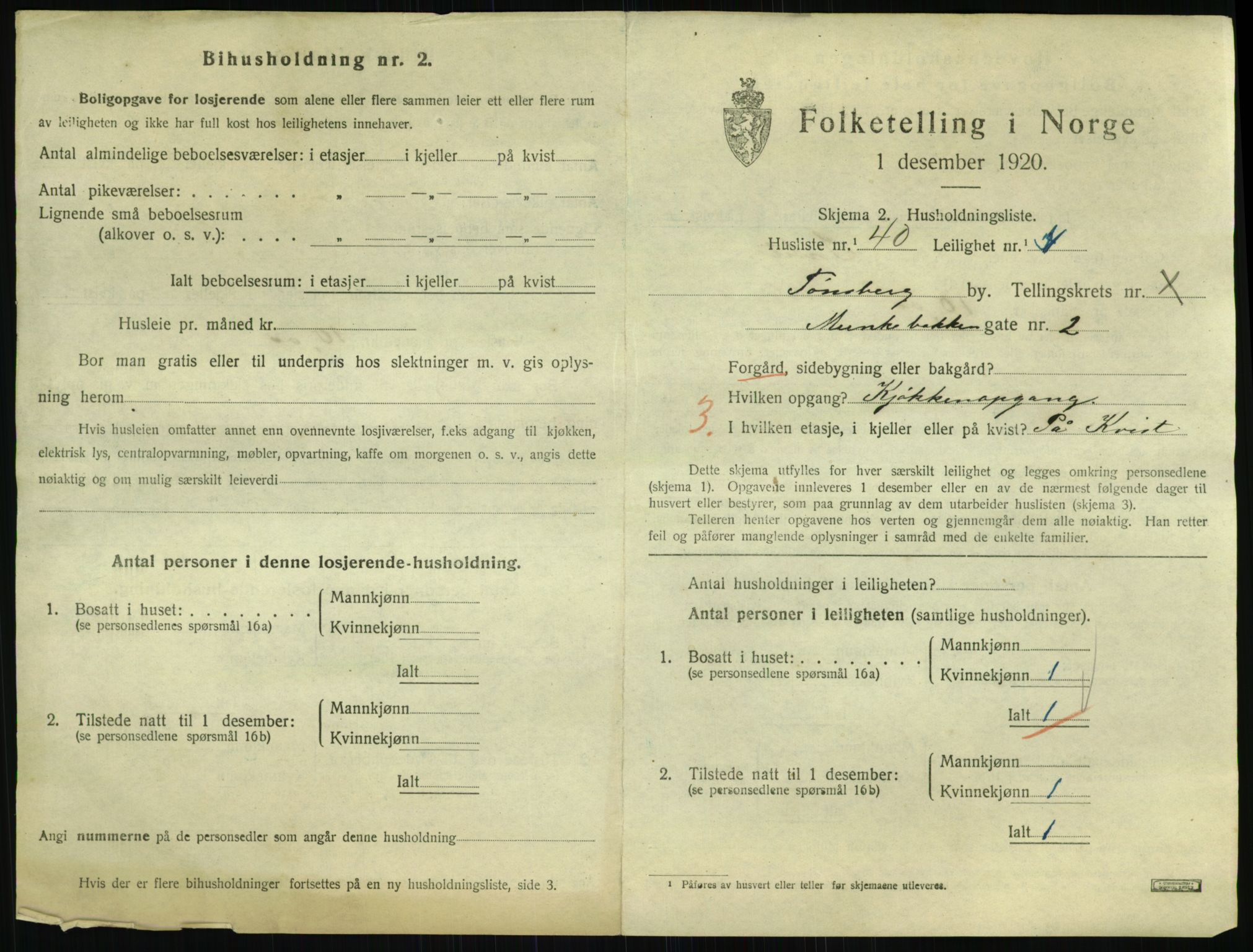 SAKO, 1920 census for Tønsberg, 1920, p. 4951