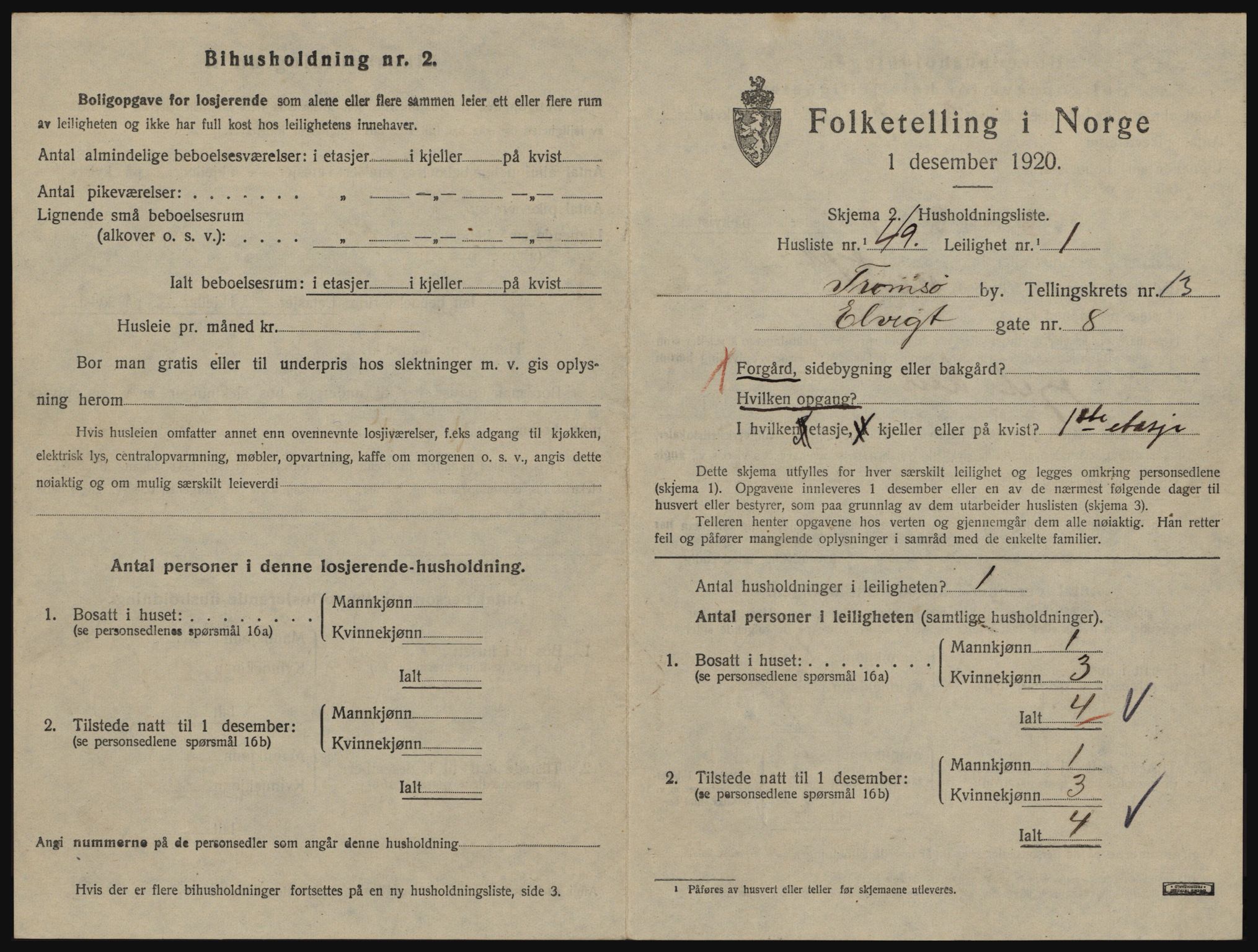 SATØ, 1920 census for Tromsø, 1920, p. 6449