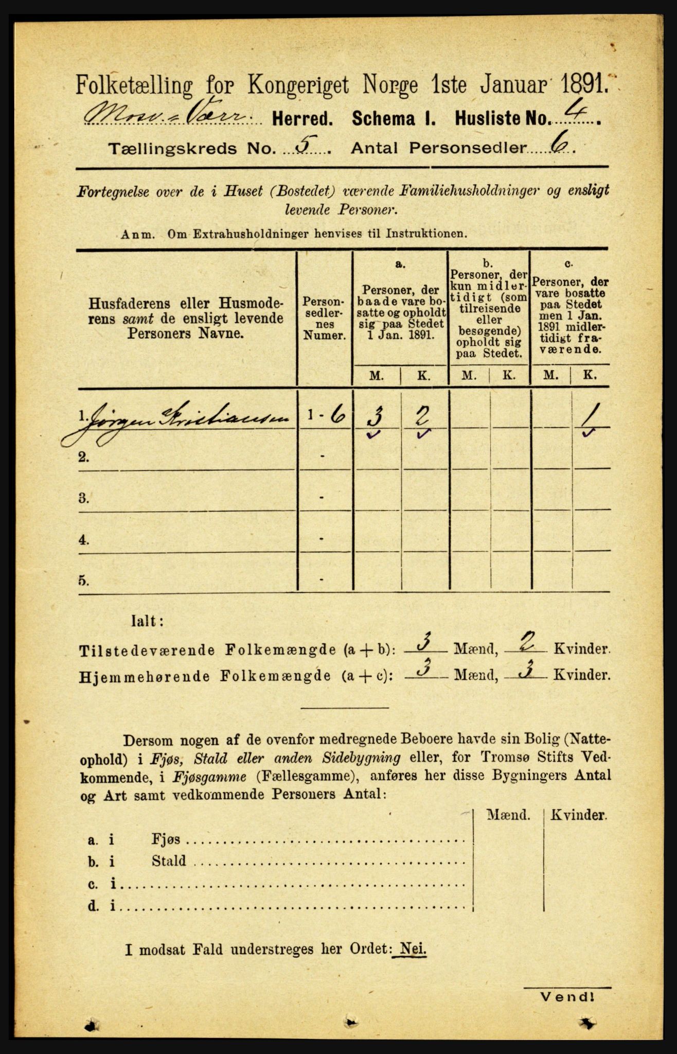 RA, 1891 census for 1723 Mosvik og Verran, 1891, p. 1900