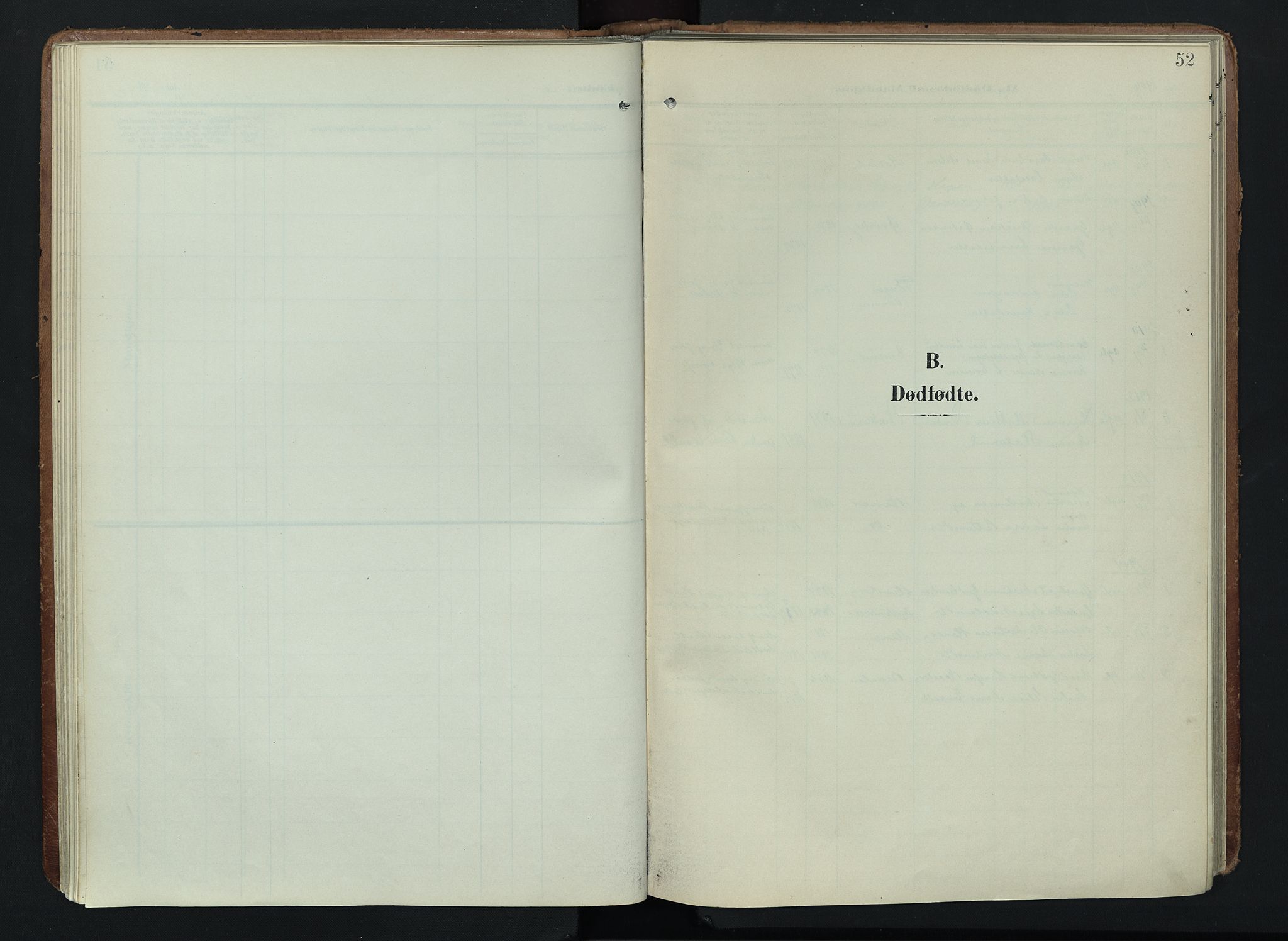 Søndre Land prestekontor, AV/SAH-PREST-122/K/L0005: Parish register (official) no. 5, 1905-1914, p. 52