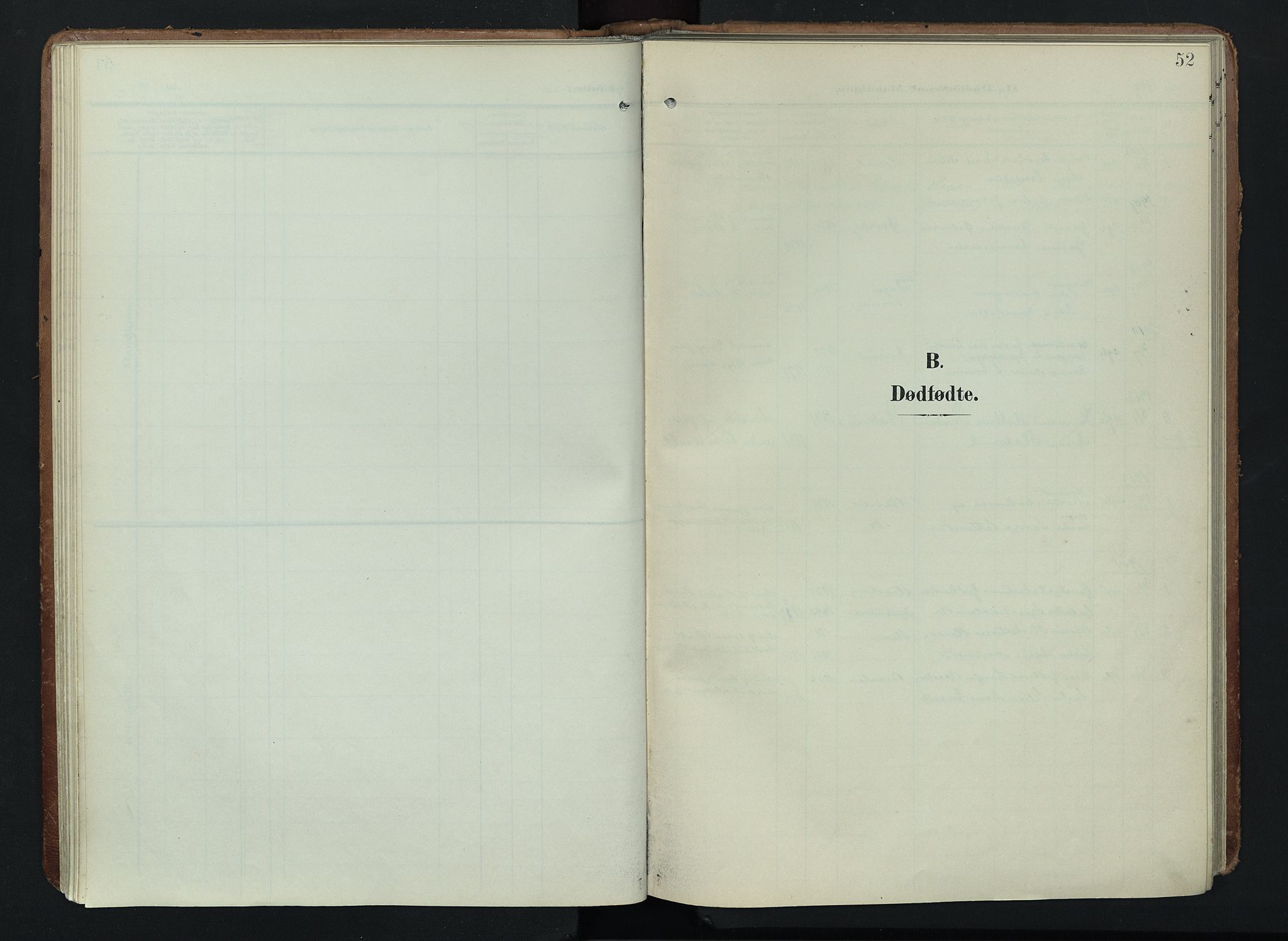 Søndre Land prestekontor, SAH/PREST-122/K/L0005: Parish register (official) no. 5, 1905-1914, p. 52