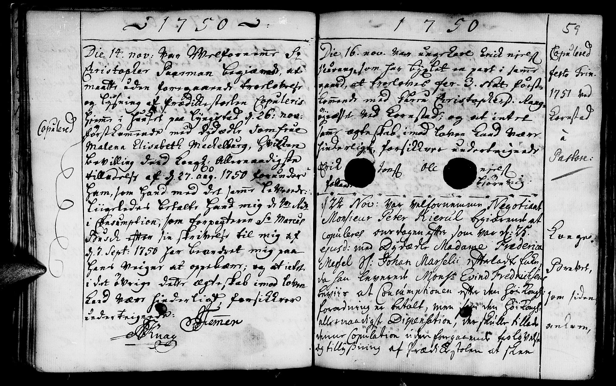 Ministerialprotokoller, klokkerbøker og fødselsregistre - Møre og Romsdal, AV/SAT-A-1454/568/L0793: Parish register (official) no. 568A02, 1749-1768, p. 58-59