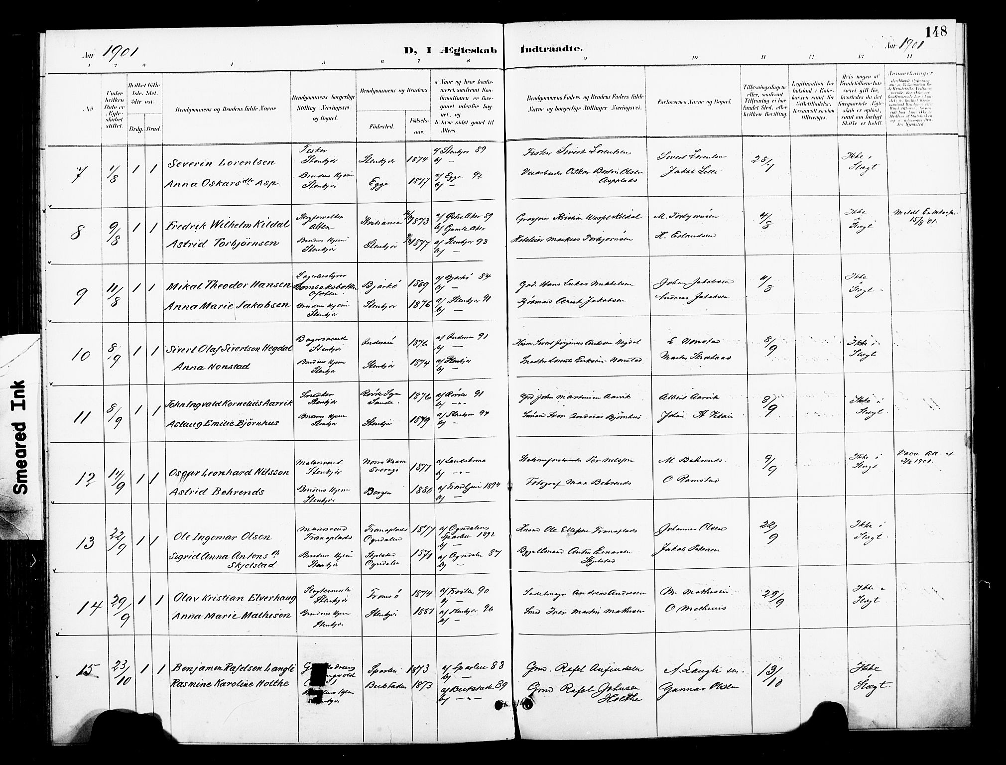 Ministerialprotokoller, klokkerbøker og fødselsregistre - Nord-Trøndelag, AV/SAT-A-1458/739/L0372: Parish register (official) no. 739A04, 1895-1903, p. 148