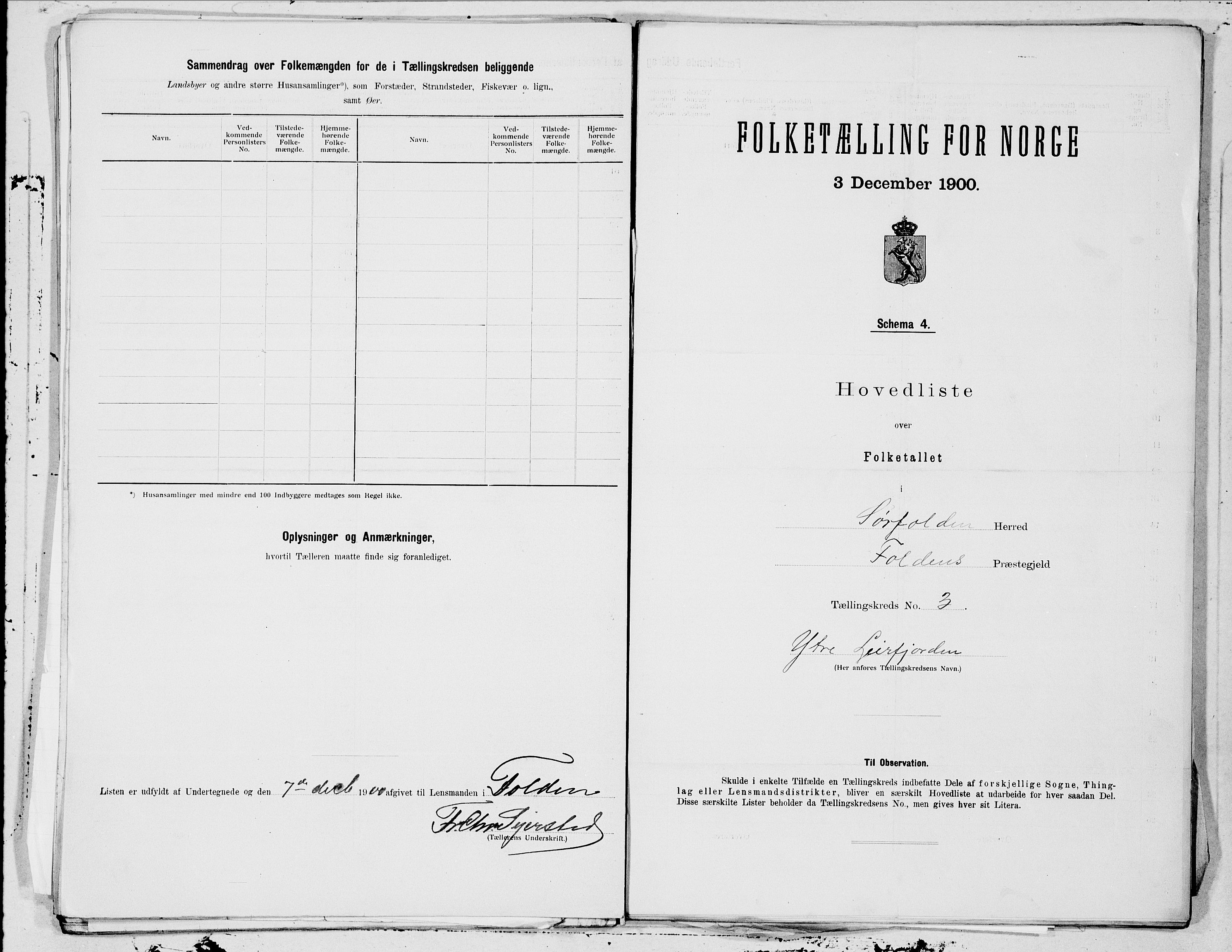 SAT, 1900 census for Sørfold, 1900, p. 6