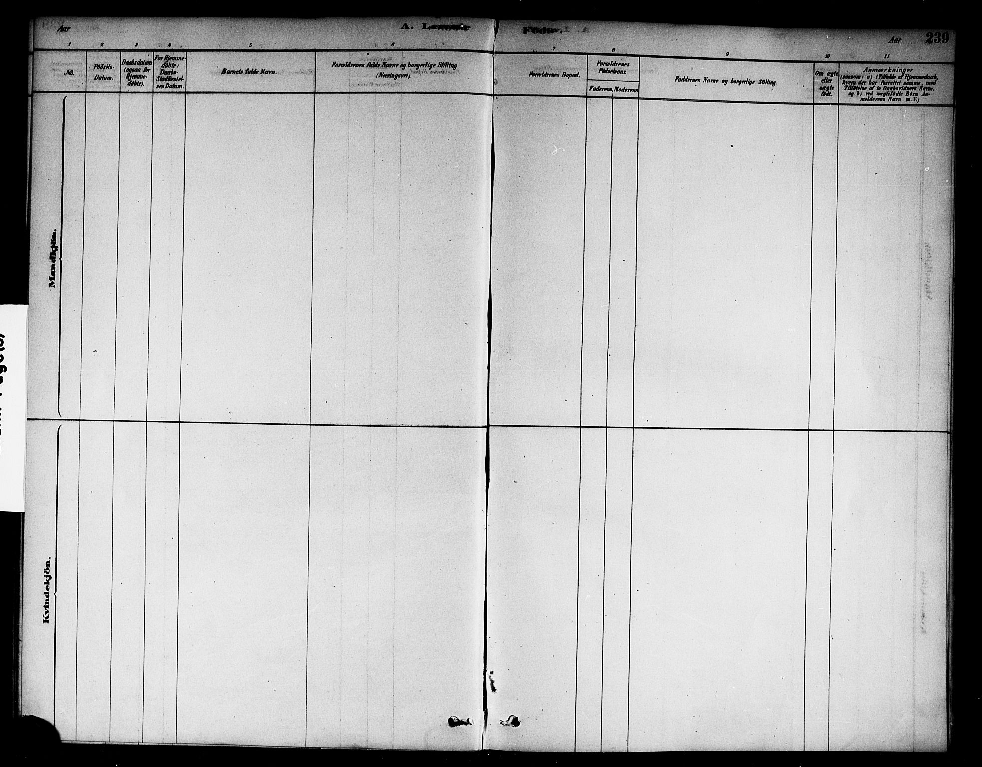 Berg prestekontor Kirkebøker, AV/SAO-A-10902/F/Fc/L0001: Parish register (official) no. III 1, 1878-1887, p. 239