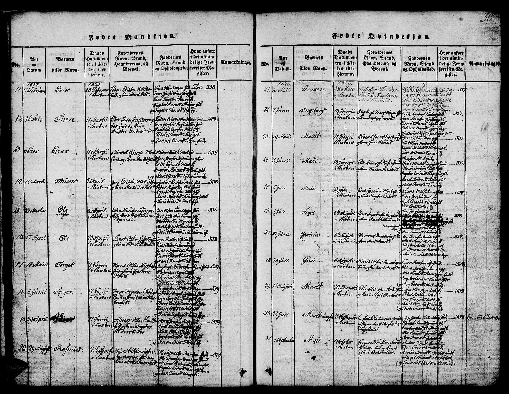 Ministerialprotokoller, klokkerbøker og fødselsregistre - Sør-Trøndelag, SAT/A-1456/674/L0874: Parish register (copy) no. 674C01, 1816-1860, p. 30
