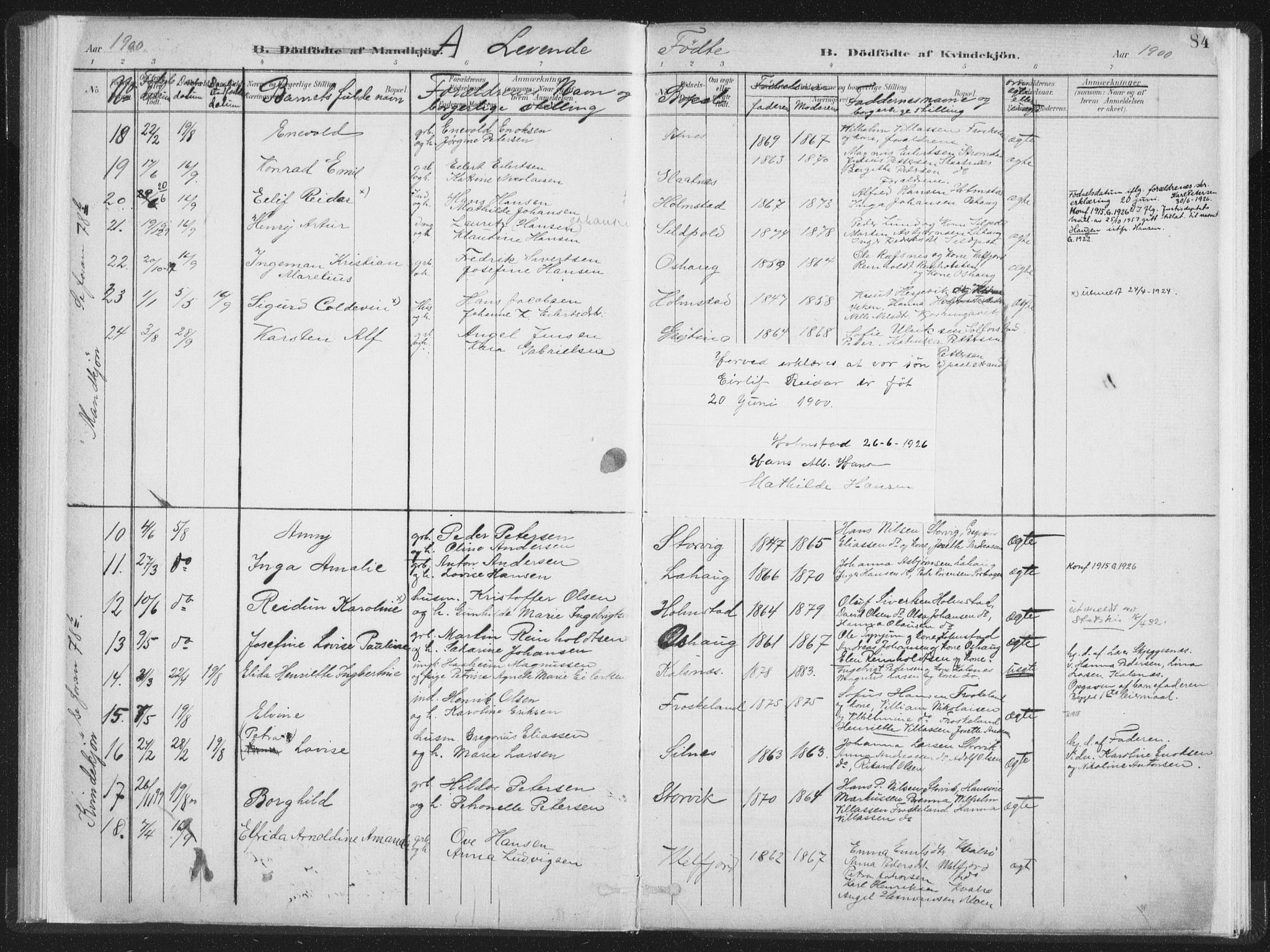 Ministerialprotokoller, klokkerbøker og fødselsregistre - Nordland, AV/SAT-A-1459/890/L1286: Parish register (official) no. 890A01, 1882-1902, p. 84