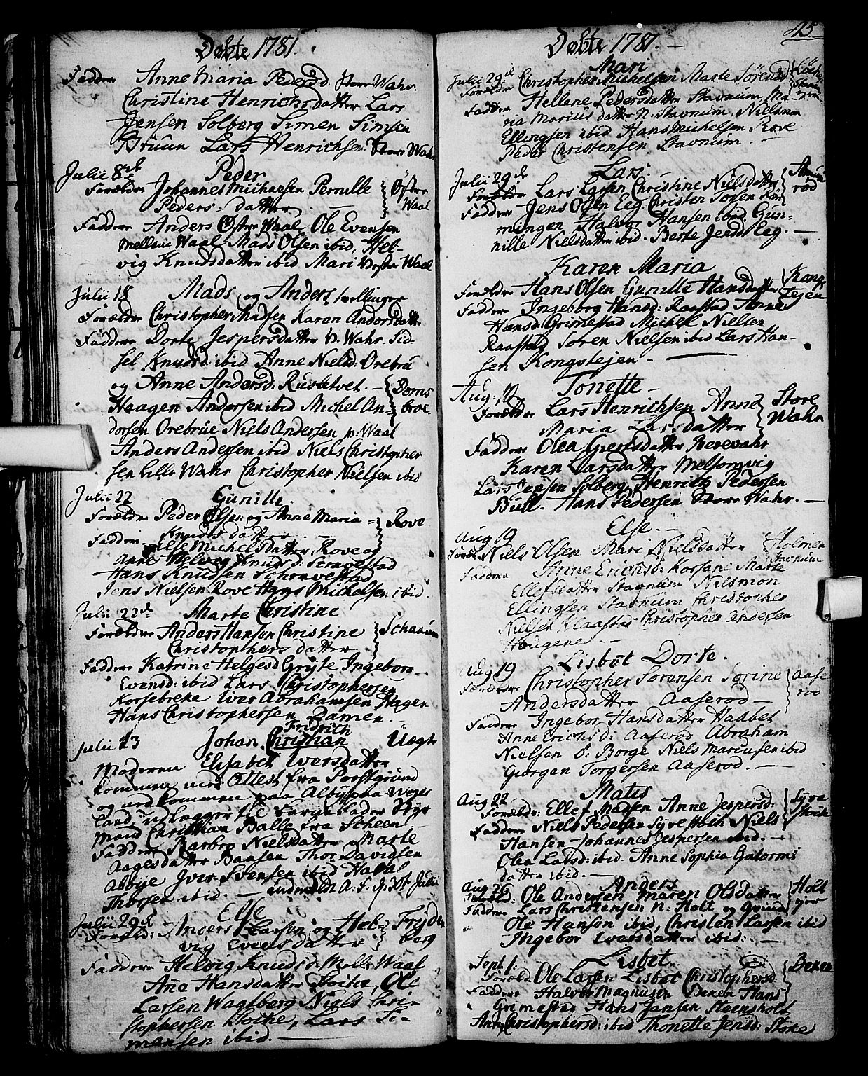 Stokke kirkebøker, AV/SAKO-A-320/F/Fa/L0003: Parish register (official) no. I 3, 1771-1803, p. 45