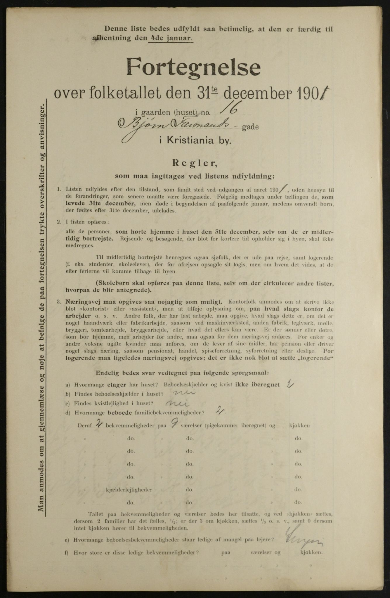 OBA, Municipal Census 1901 for Kristiania, 1901, p. 1114