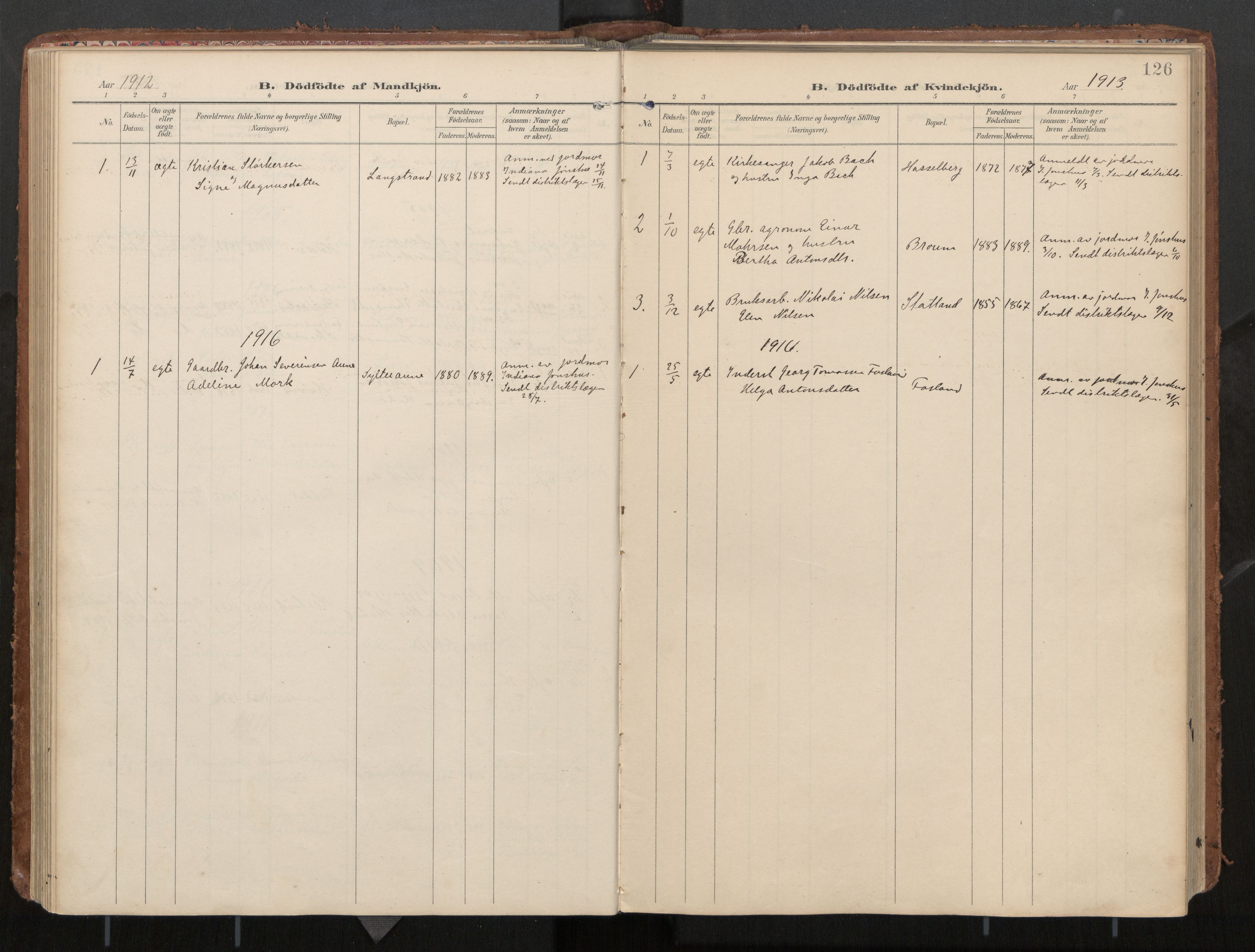 Ministerialprotokoller, klokkerbøker og fødselsregistre - Nord-Trøndelag, SAT/A-1458/774/L0629: Parish register (official), 1904-1926, p. 126