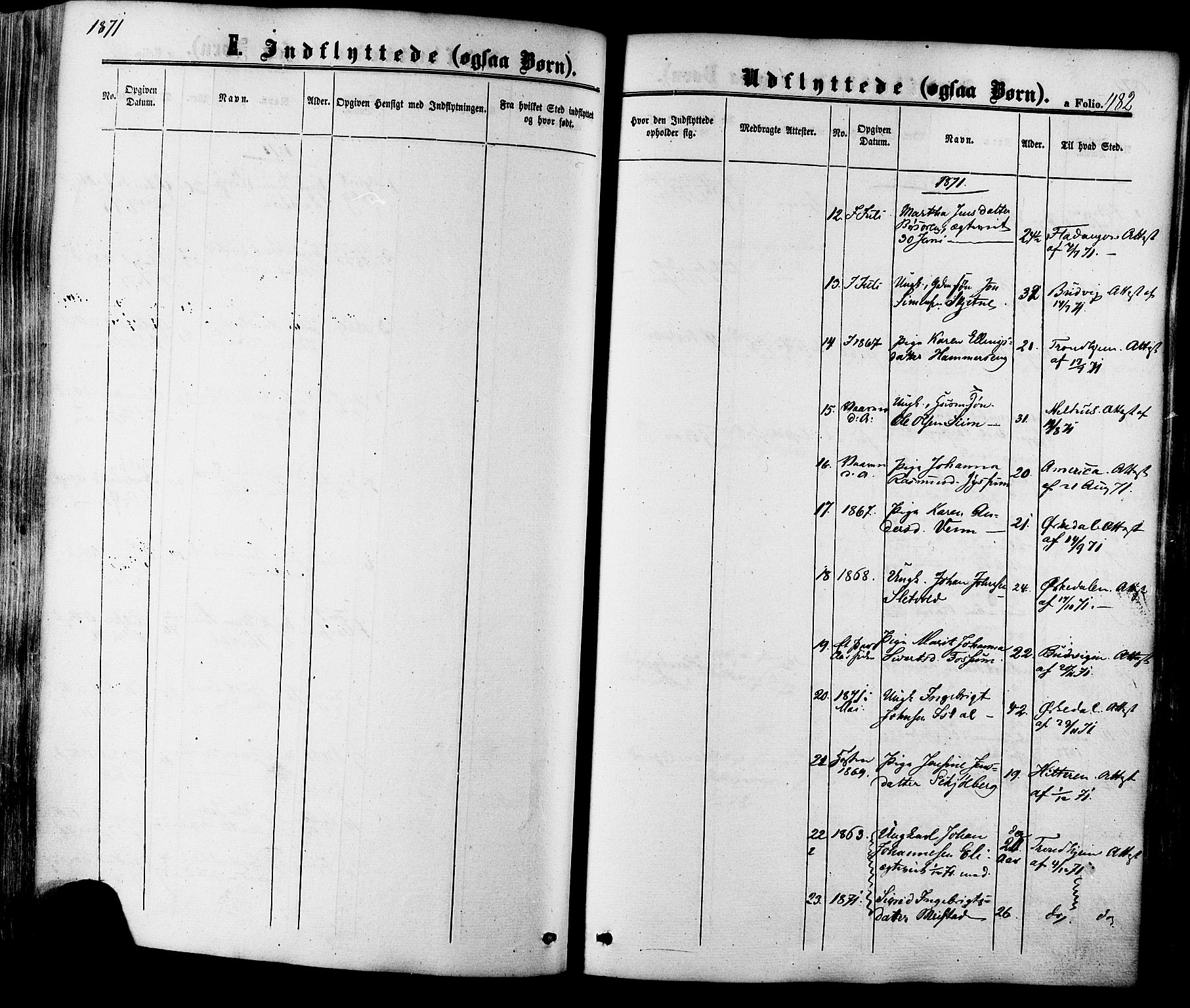 Ministerialprotokoller, klokkerbøker og fødselsregistre - Sør-Trøndelag, SAT/A-1456/665/L0772: Parish register (official) no. 665A07, 1856-1878, p. 482