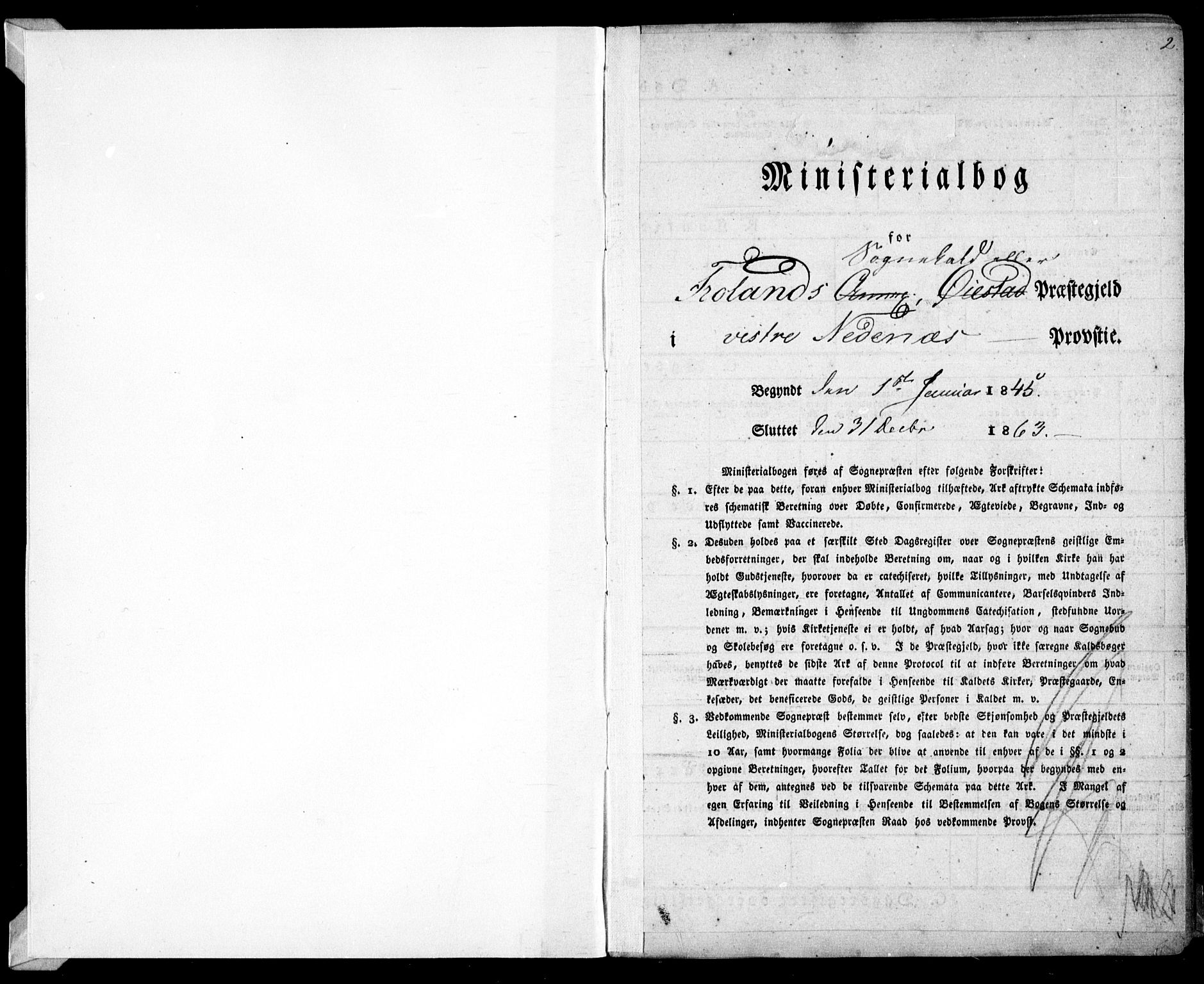 Froland sokneprestkontor, SAK/1111-0013/F/Fa/L0002: Parish register (official) no. A 2, 1845-1863, p. 2