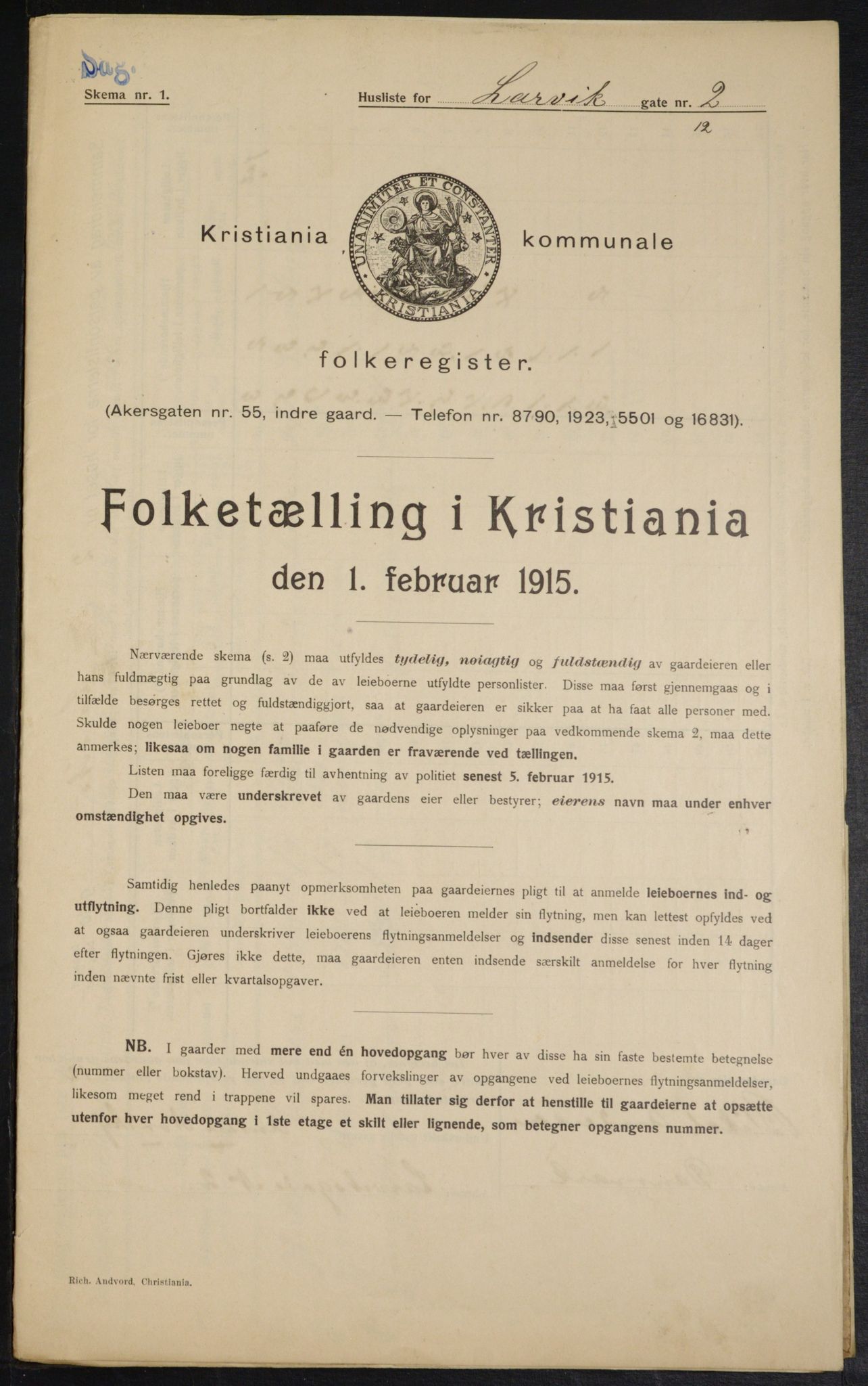 OBA, Municipal Census 1915 for Kristiania, 1915, p. 56590