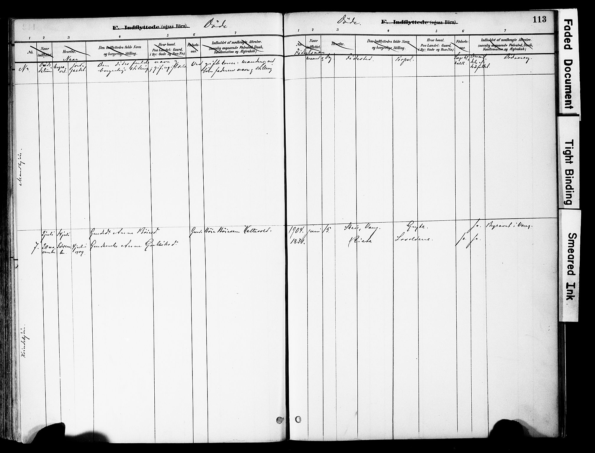 Vestre Slidre prestekontor, SAH/PREST-136/H/Ha/Haa/L0005: Parish register (official) no. 5, 1881-1912, p. 113