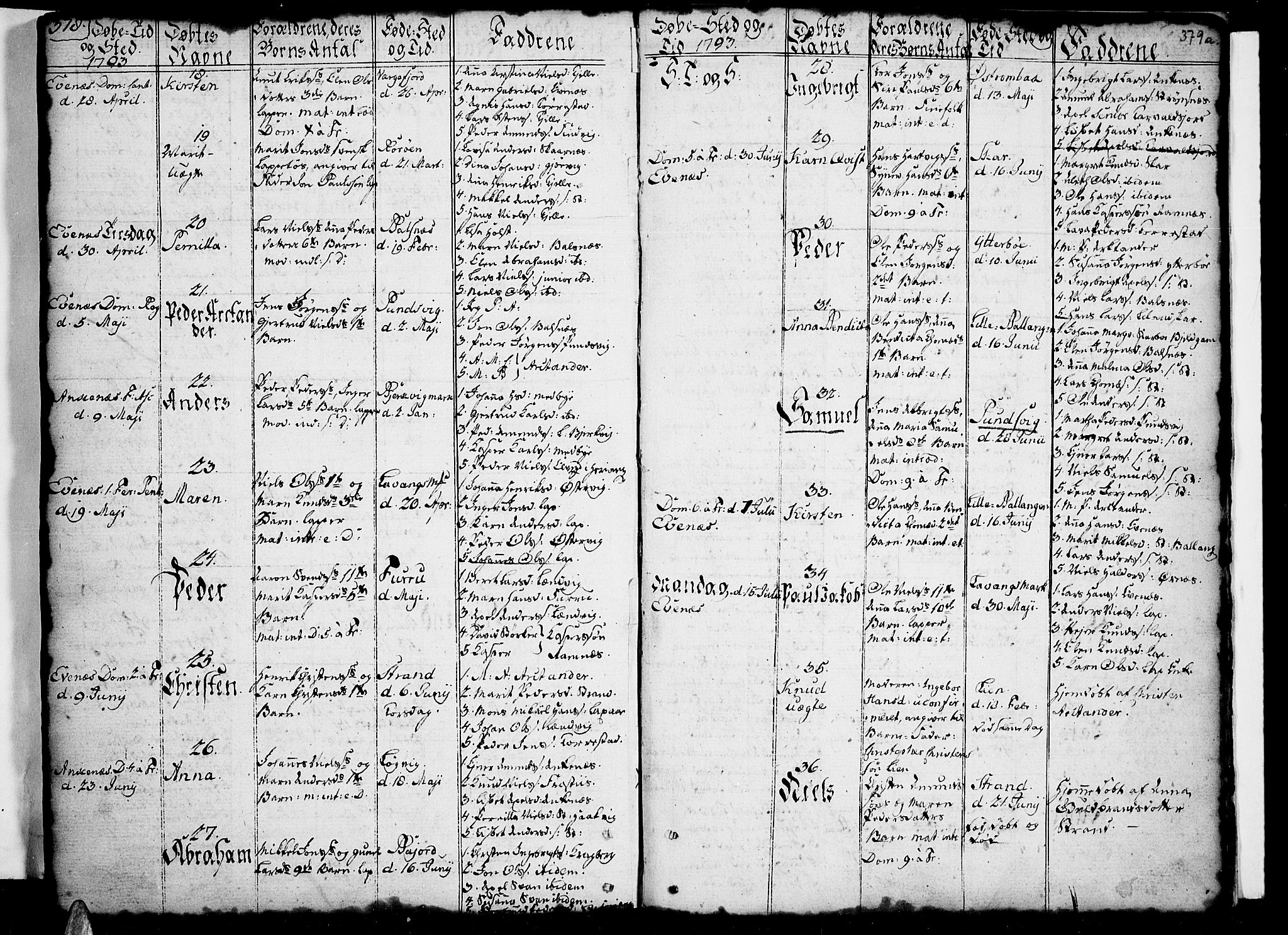 Ministerialprotokoller, klokkerbøker og fødselsregistre - Nordland, SAT/A-1459/863/L0892: Parish register (official) no. 863A04, 1765-1794, p. 378-379