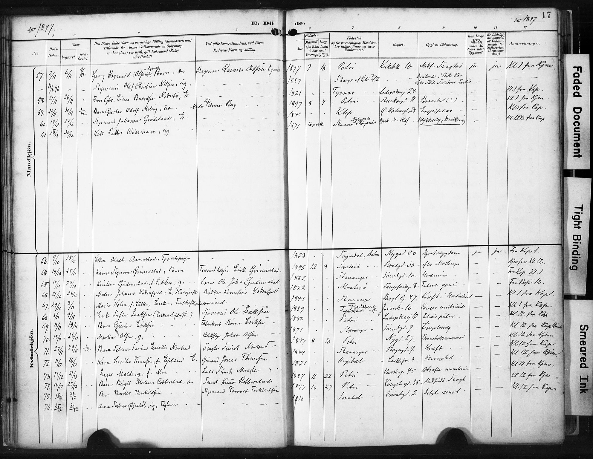 St. Petri sokneprestkontor, SAST/A-101813/001/30/30BA/L0022: Parish register (official) no. A 22, 1895-1919, p. 17