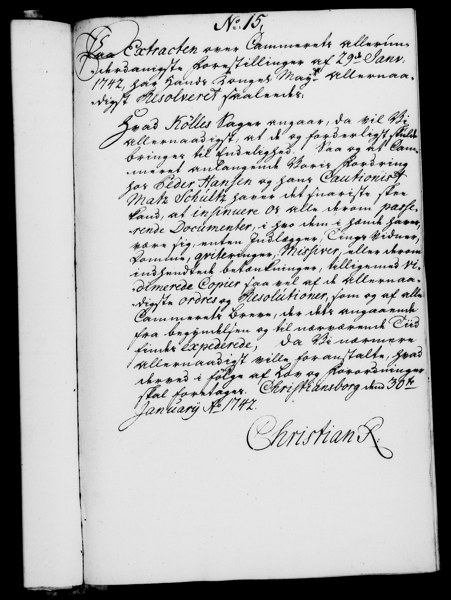 Rentekammeret, Kammerkanselliet, RA/EA-3111/G/Gf/Gfa/L0025: Norsk relasjons- og resolusjonsprotokoll (merket RK 52.25), 1742, p. 116