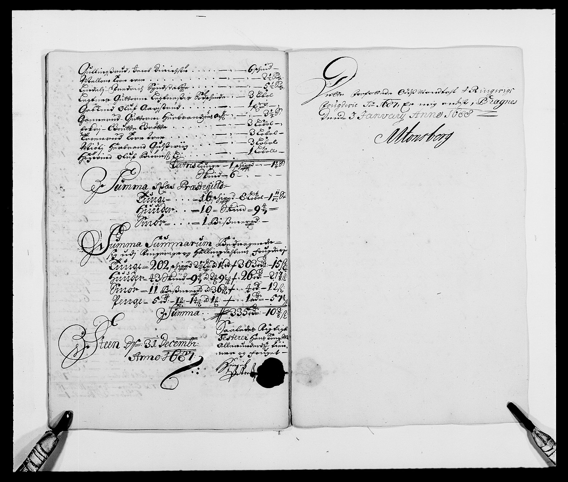 Rentekammeret inntil 1814, Reviderte regnskaper, Fogderegnskap, AV/RA-EA-4092/R21/L1447: Fogderegnskap Ringerike og Hallingdal, 1687-1689, p. 56