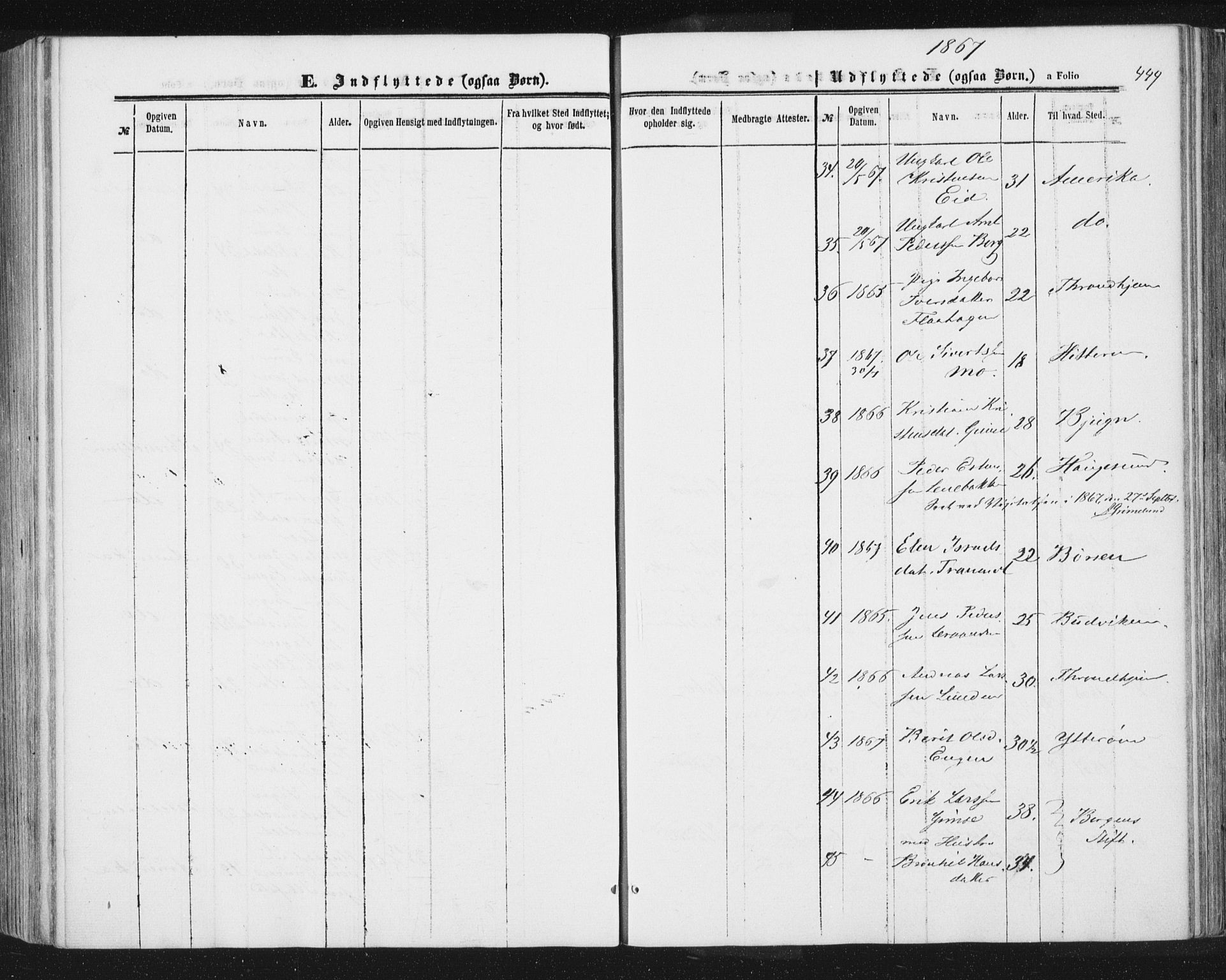 Ministerialprotokoller, klokkerbøker og fødselsregistre - Sør-Trøndelag, AV/SAT-A-1456/691/L1077: Parish register (official) no. 691A09, 1862-1873, p. 449