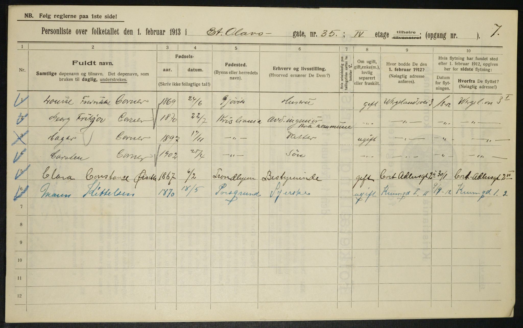 OBA, Municipal Census 1913 for Kristiania, 1913, p. 88358