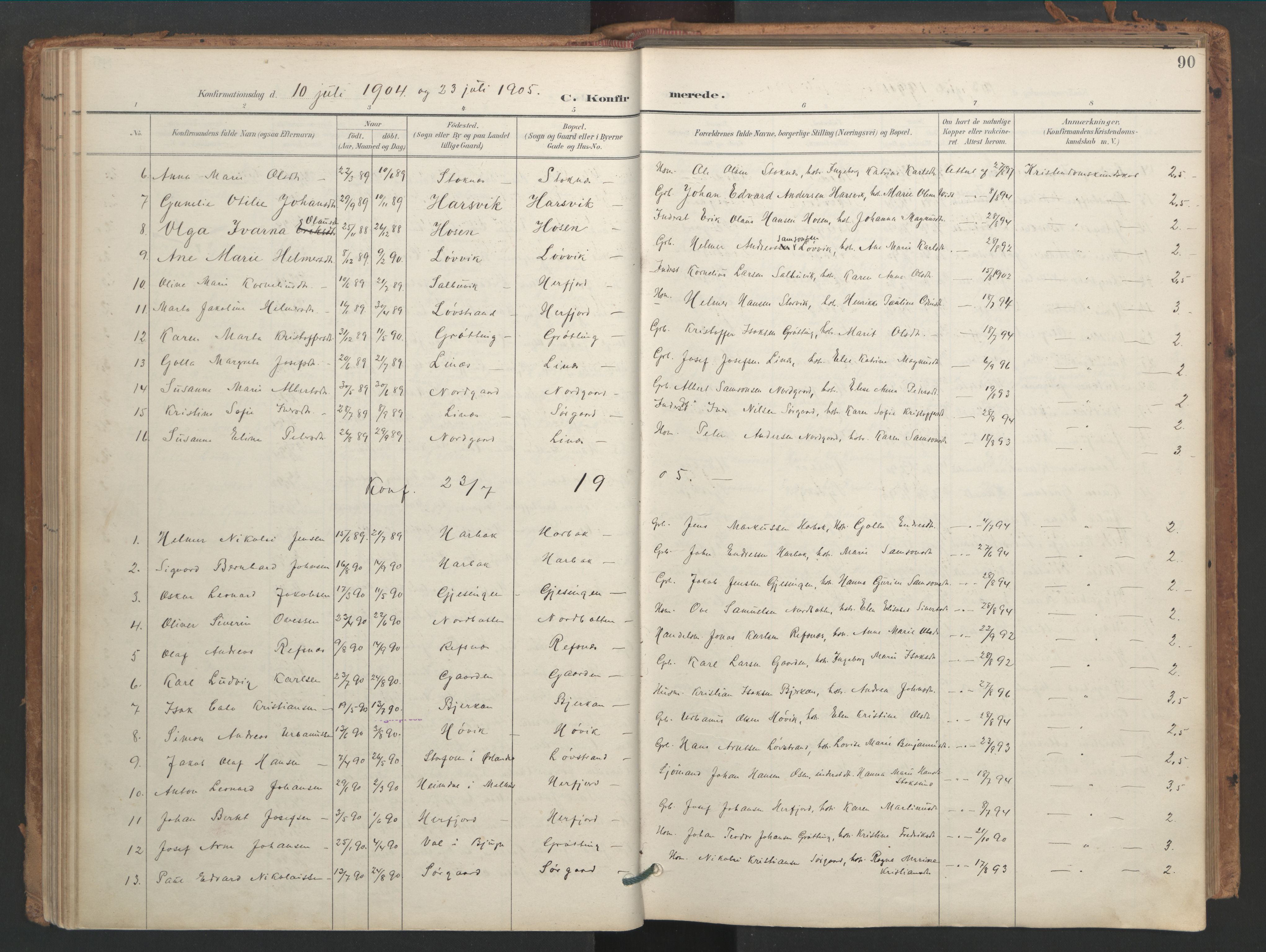 Ministerialprotokoller, klokkerbøker og fødselsregistre - Sør-Trøndelag, SAT/A-1456/656/L0693: Parish register (official) no. 656A02, 1894-1913, p. 90