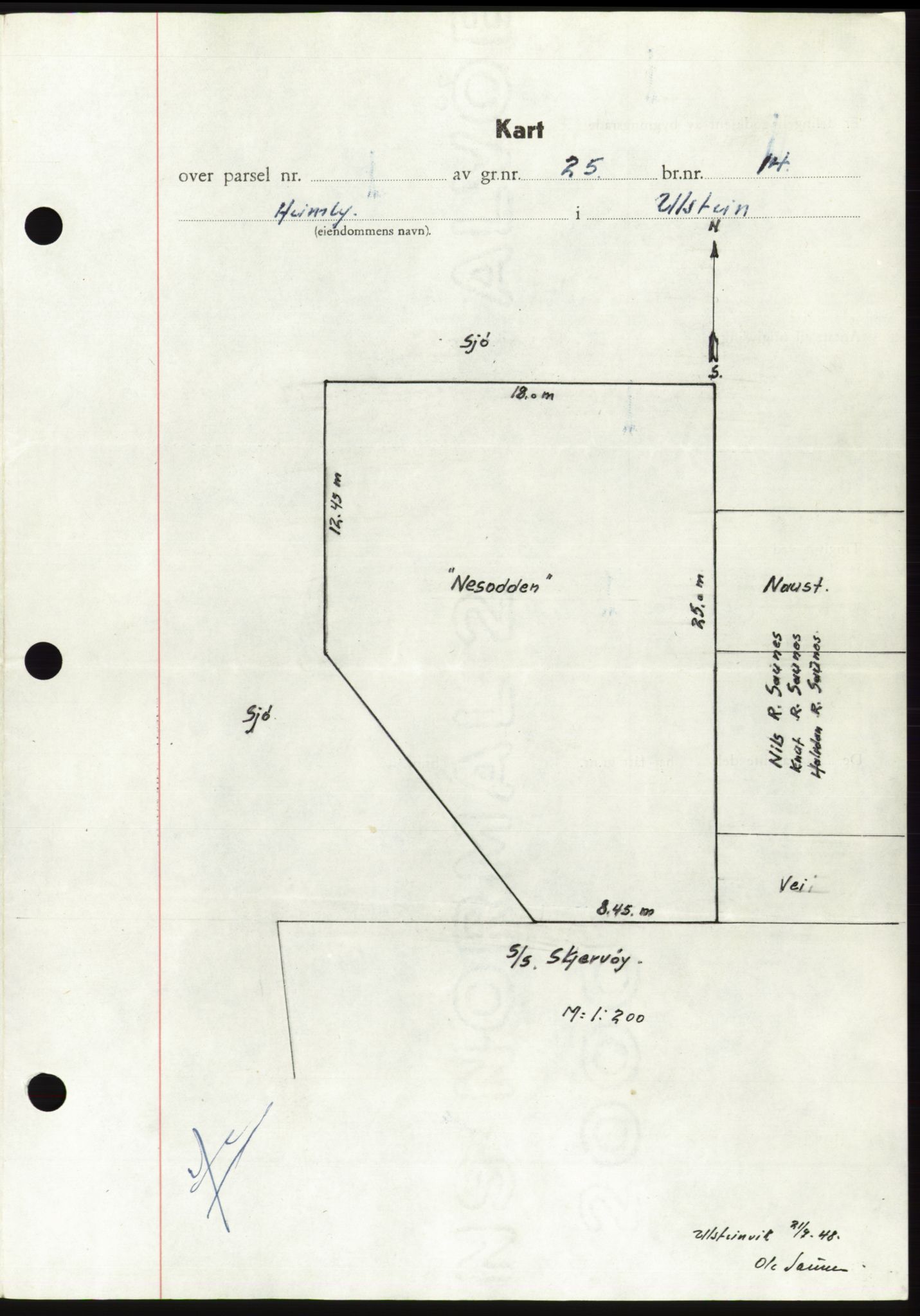 Søre Sunnmøre sorenskriveri, AV/SAT-A-4122/1/2/2C/L0082: Mortgage book no. 8A, 1948-1948, Diary no: : 986/1948