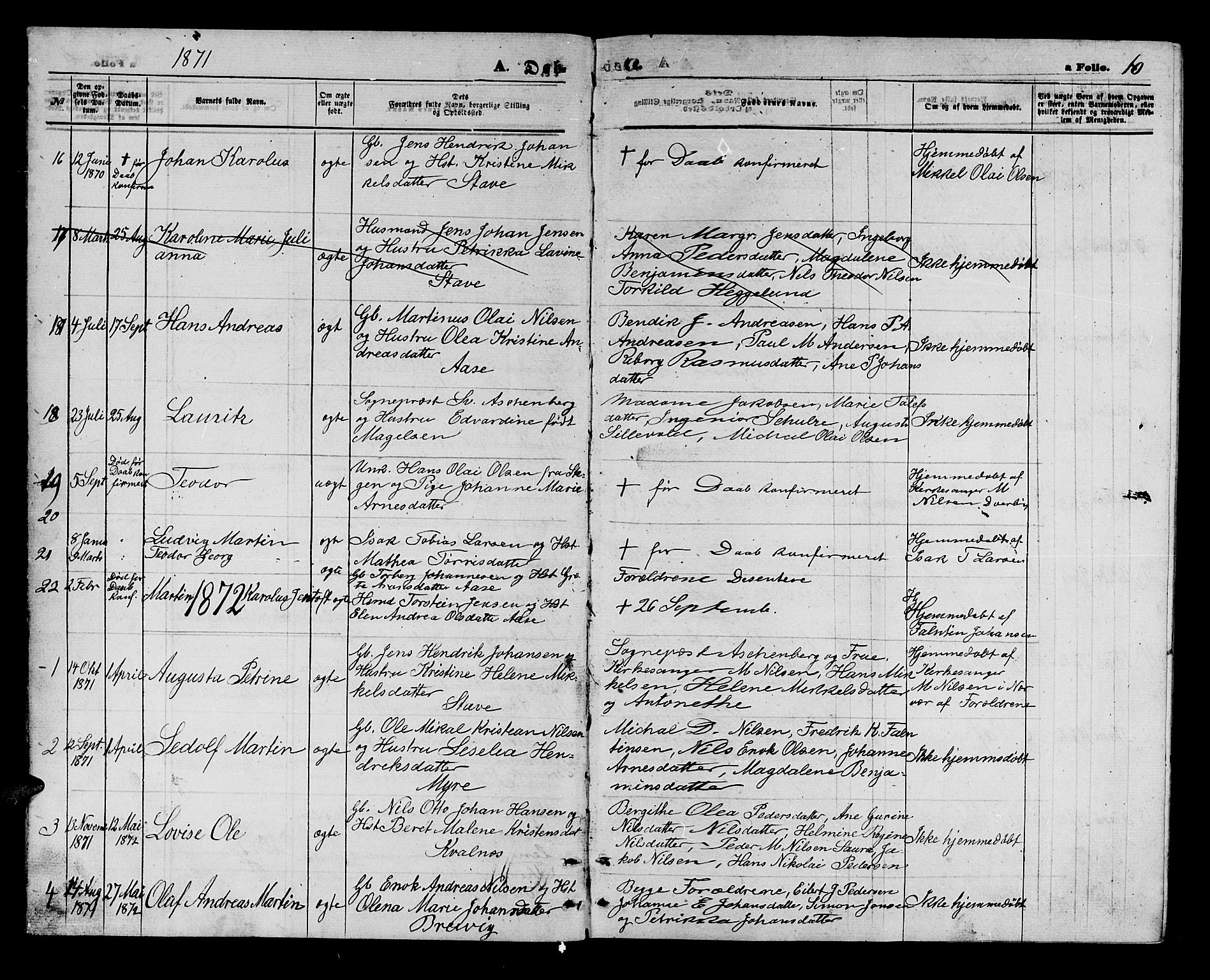 Ministerialprotokoller, klokkerbøker og fødselsregistre - Nordland, AV/SAT-A-1459/897/L1412: Parish register (copy) no. 897C02, 1867-1886, p. 10