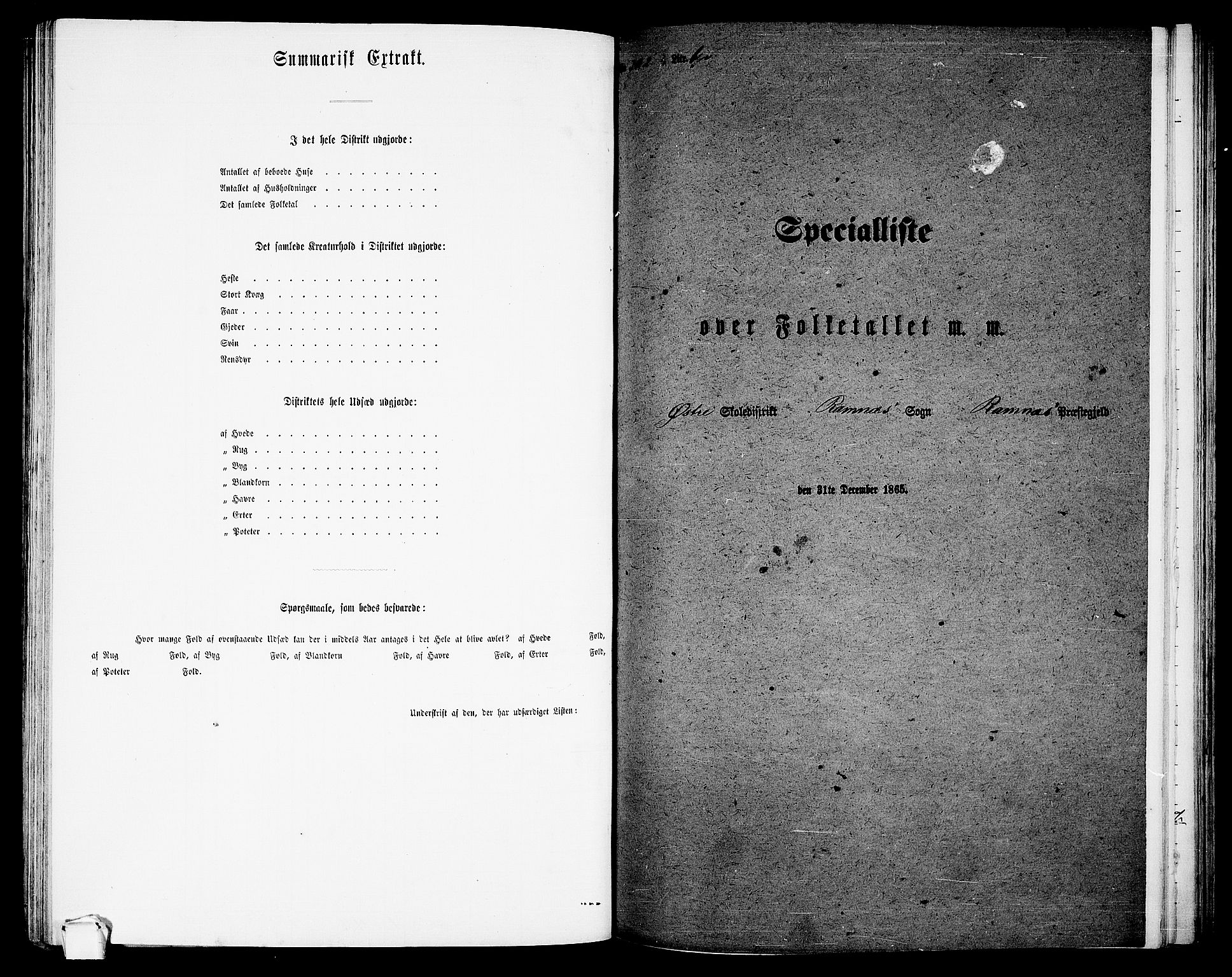 RA, 1865 census for Ramnes, 1865, p. 52