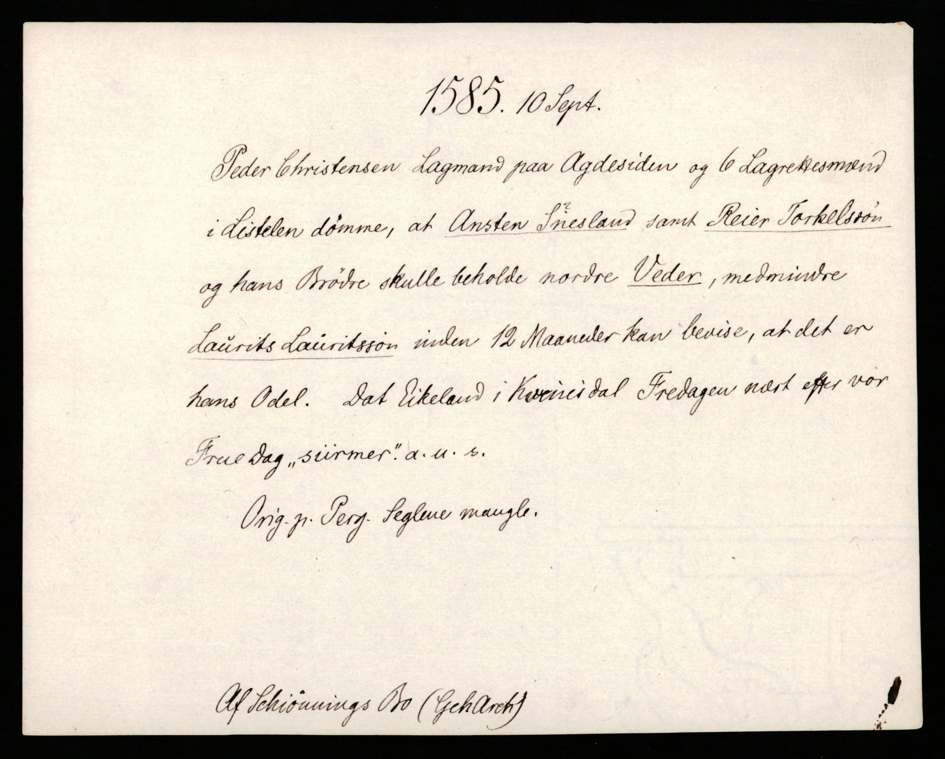 Riksarkivets diplomsamling, AV/RA-EA-5965/F35/F35b/L0003: Riksarkivets diplomer, seddelregister, 1583-1592, p. 89