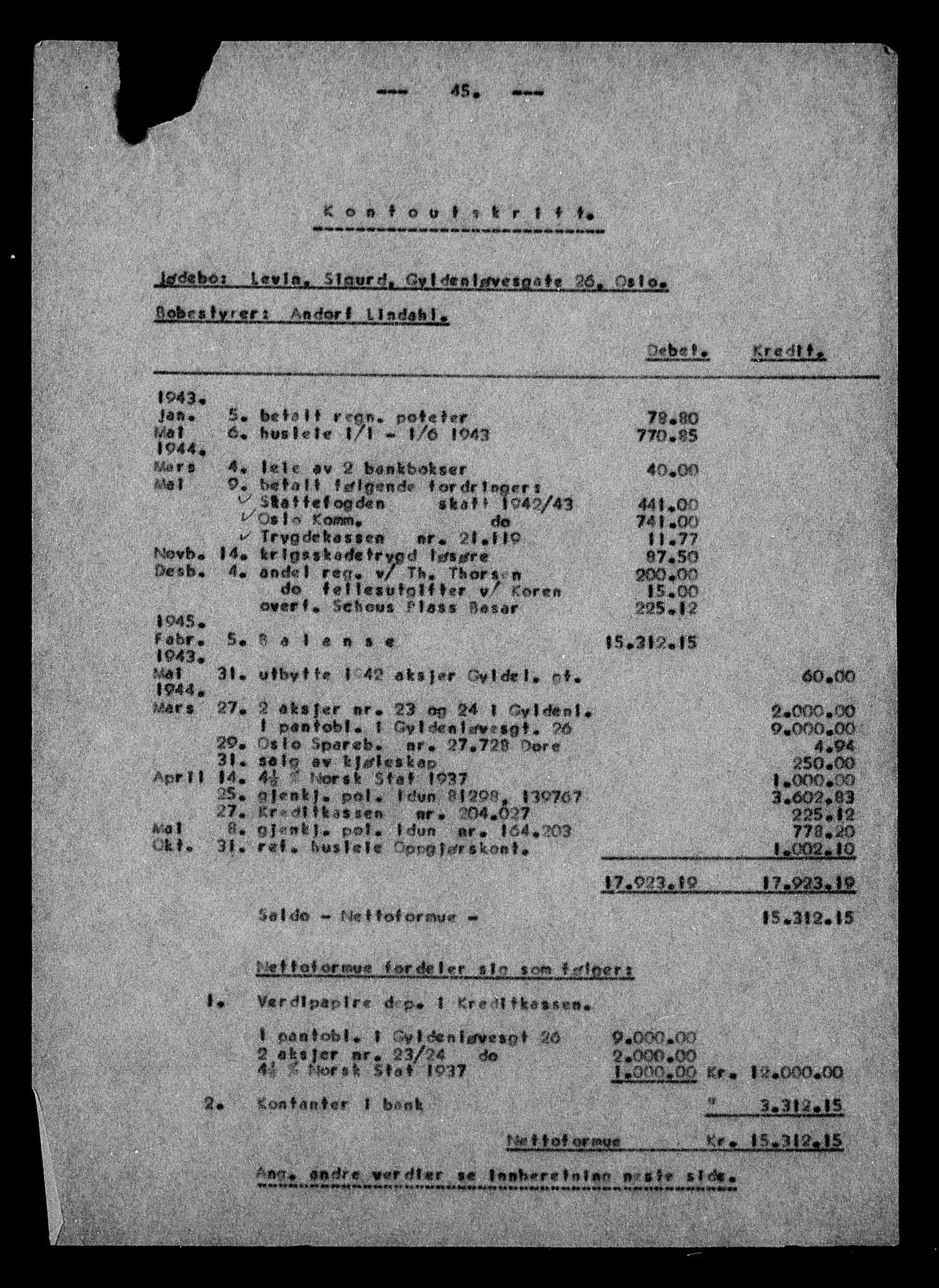 Justisdepartementet, Tilbakeføringskontoret for inndratte formuer, AV/RA-S-1564/H/Hc/Hcc/L0958: --, 1945-1947, p. 284