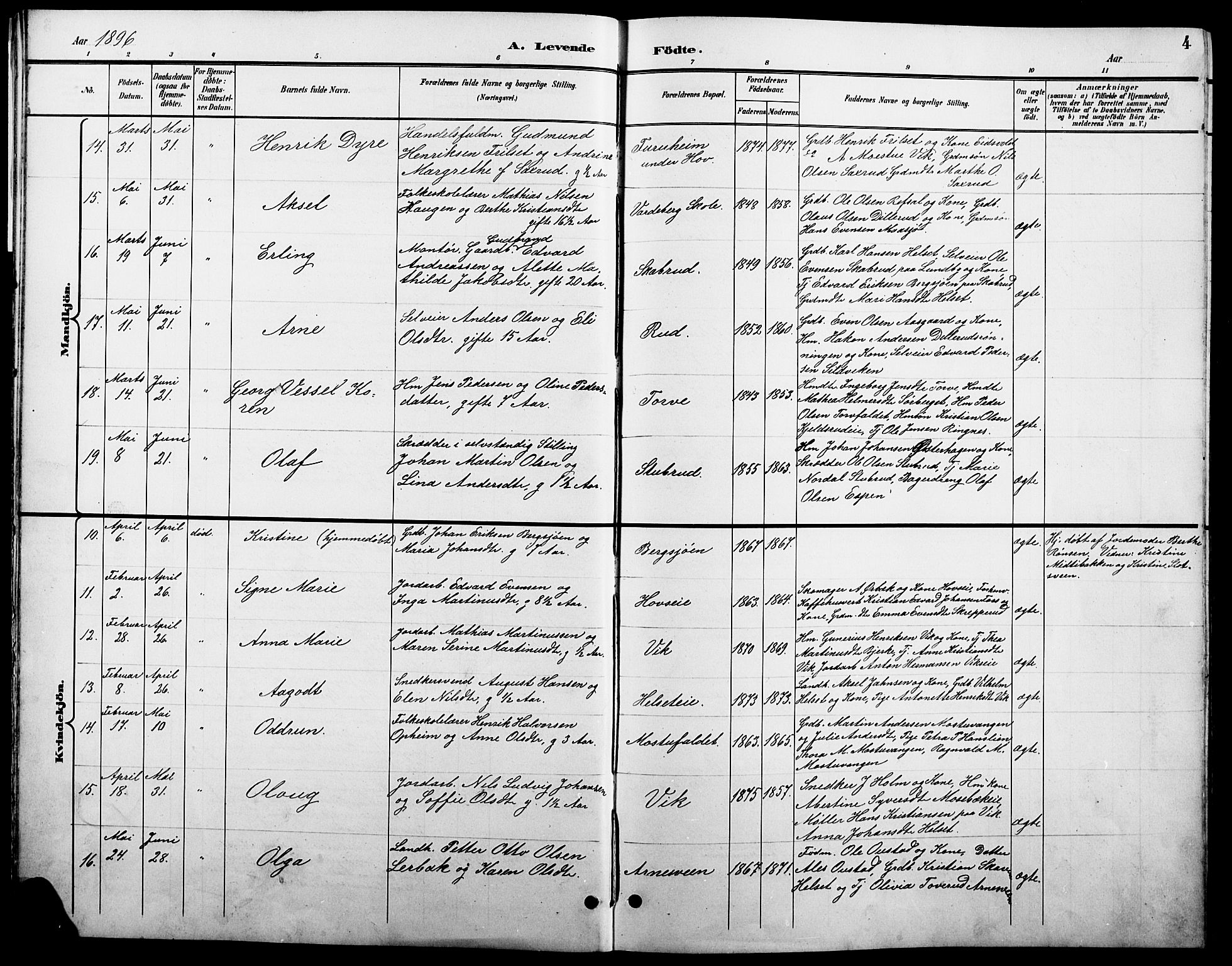 Stange prestekontor, AV/SAH-PREST-002/L/L0011: Parish register (copy) no. 11, 1895-1917, p. 4