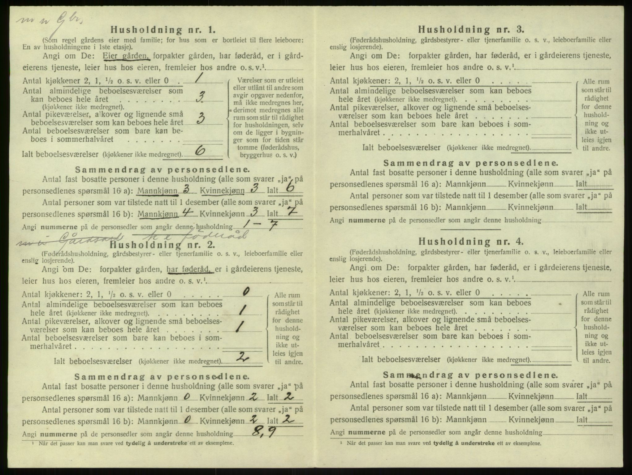 SAB, 1920 census for Modalen, 1920, p. 219