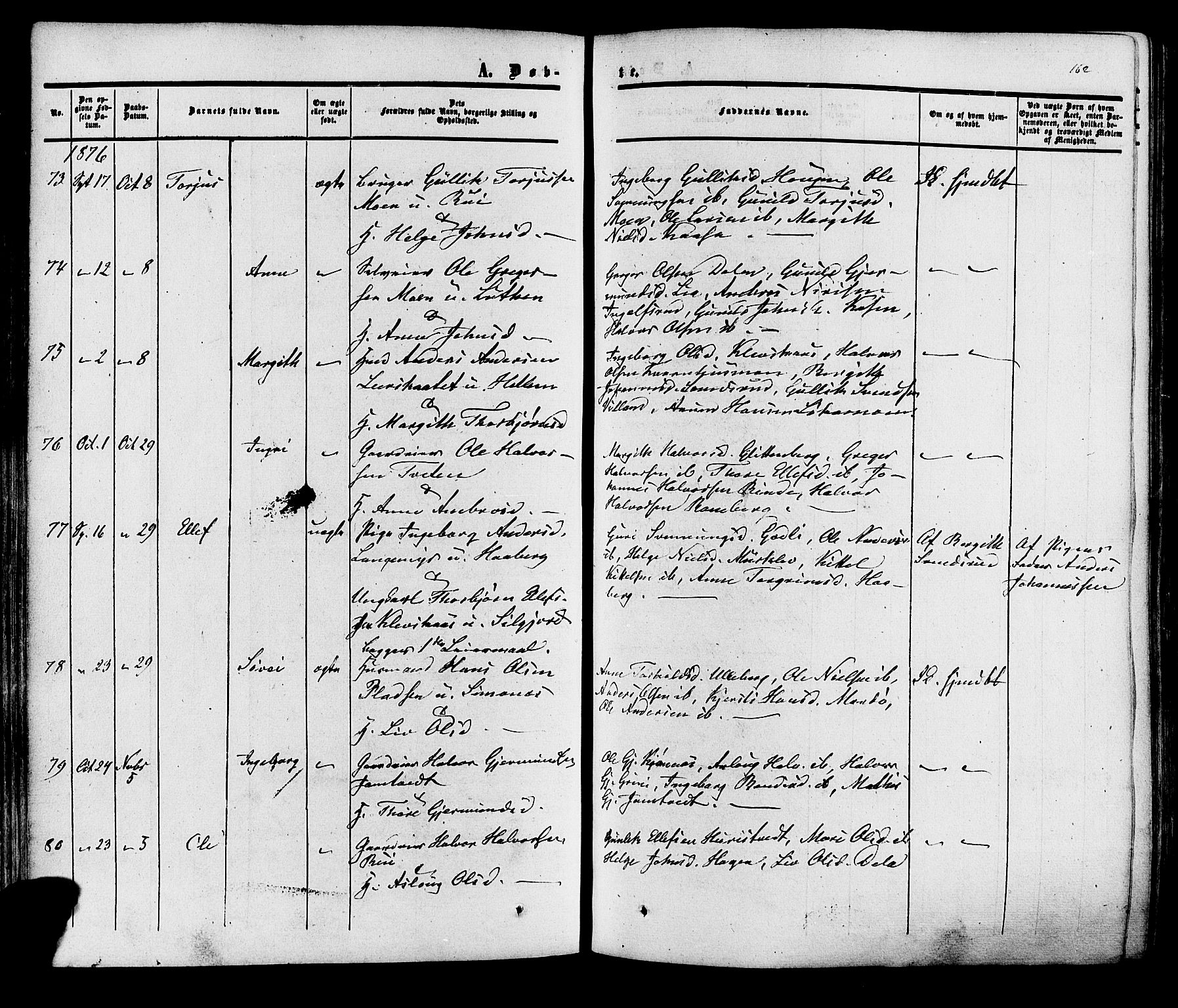 Heddal kirkebøker, SAKO/A-268/F/Fa/L0007: Parish register (official) no. I 7, 1855-1877, p. 162