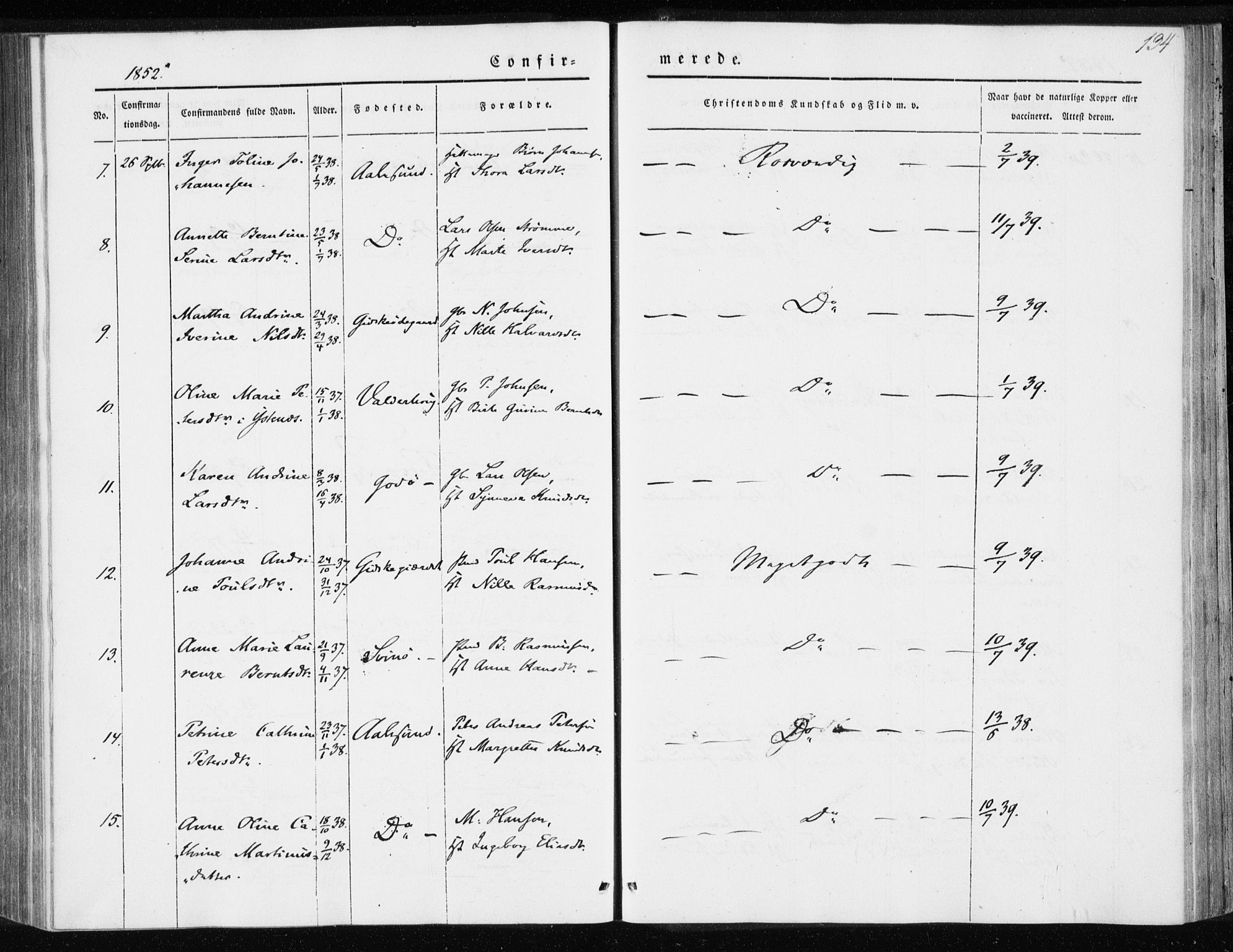 Ministerialprotokoller, klokkerbøker og fødselsregistre - Møre og Romsdal, AV/SAT-A-1454/528/L0415: Curate's parish register no. 528B03, 1843-1852, p. 134