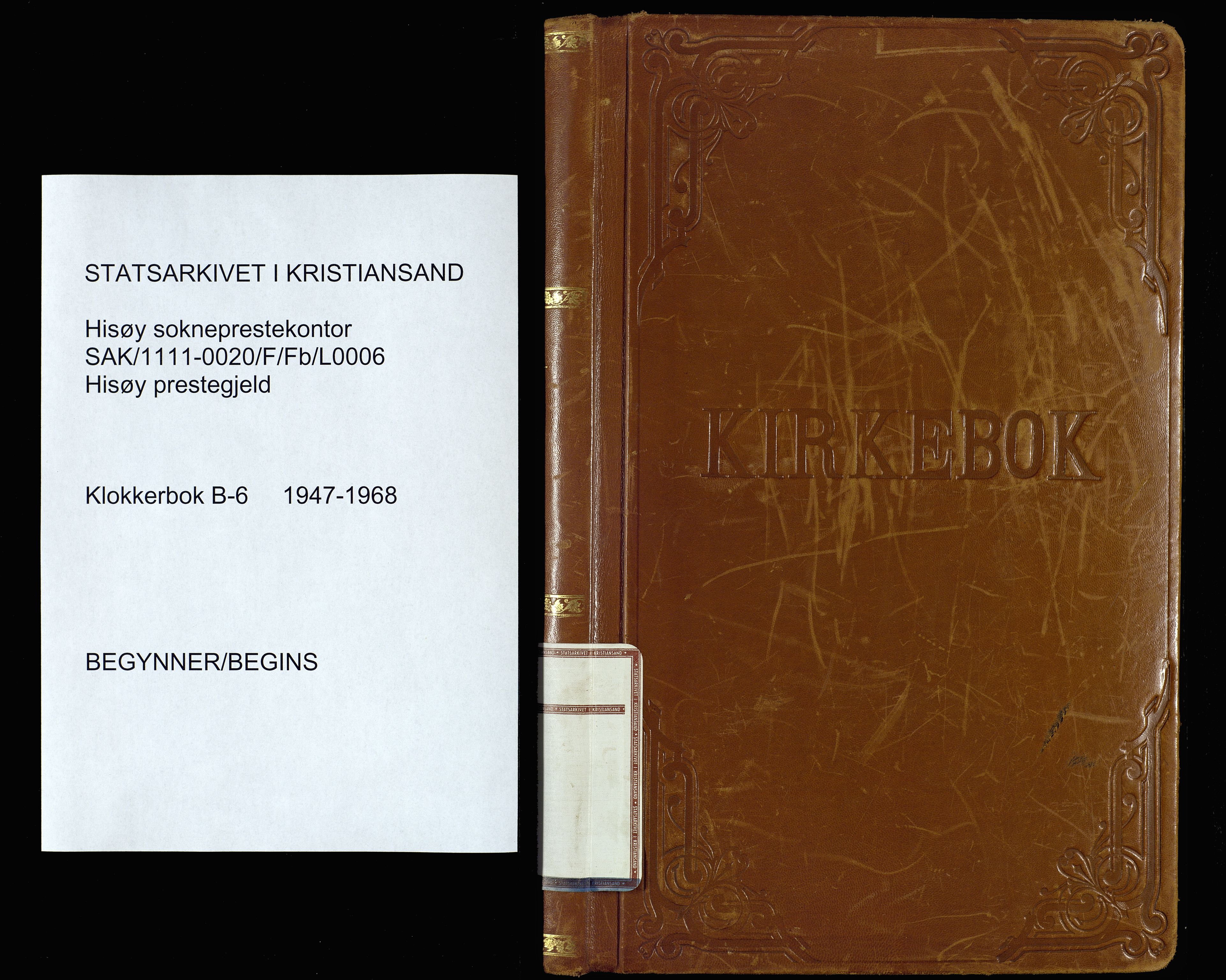 Hisøy sokneprestkontor, SAK/1111-0020/F/Fb/L0006: Parish register (copy) no. B-6, 1947-1968
