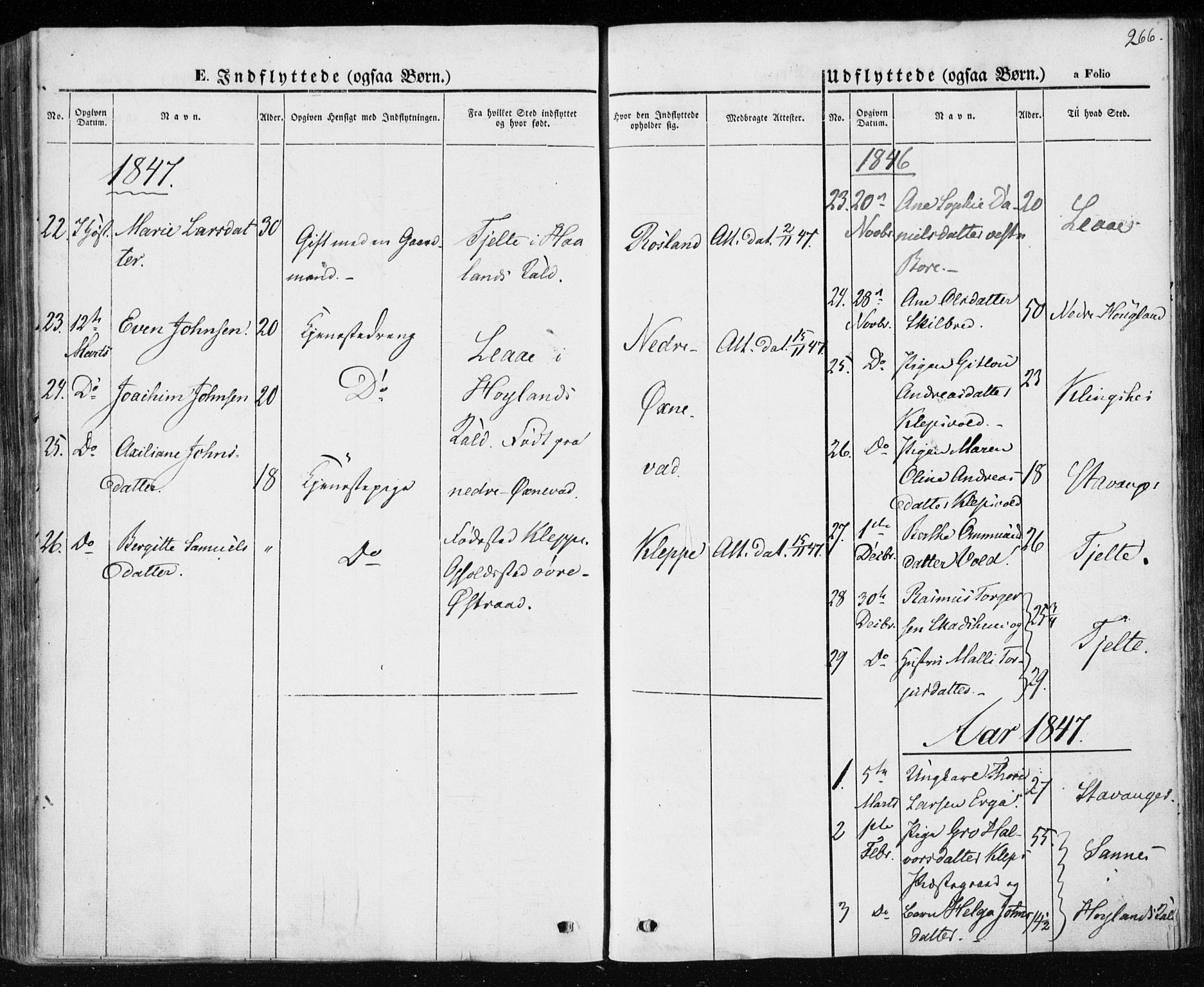 Klepp sokneprestkontor, AV/SAST-A-101803/001/3/30BA/L0004: Parish register (official) no. A 4, 1842-1852, p. 266